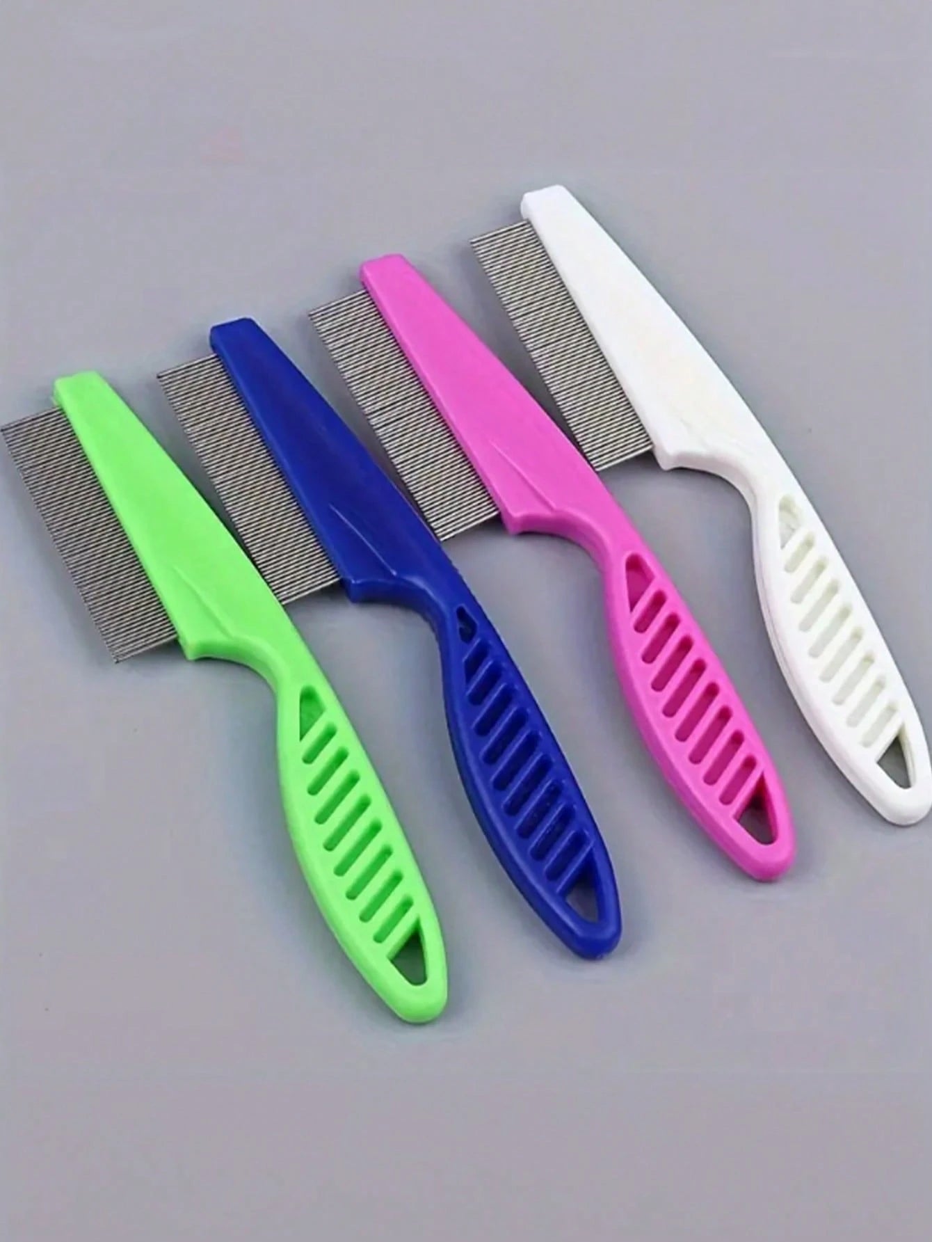 1PC 2-in-1 Pet Hair & Tear Stain Remover Brush, Stainless Steel Dog & Cat Flea Comb, Grooming Tool for Removing Matted Fur, Loose Hair, Tear Stains & Fleas, Gentle Pet Coat Care Accessory