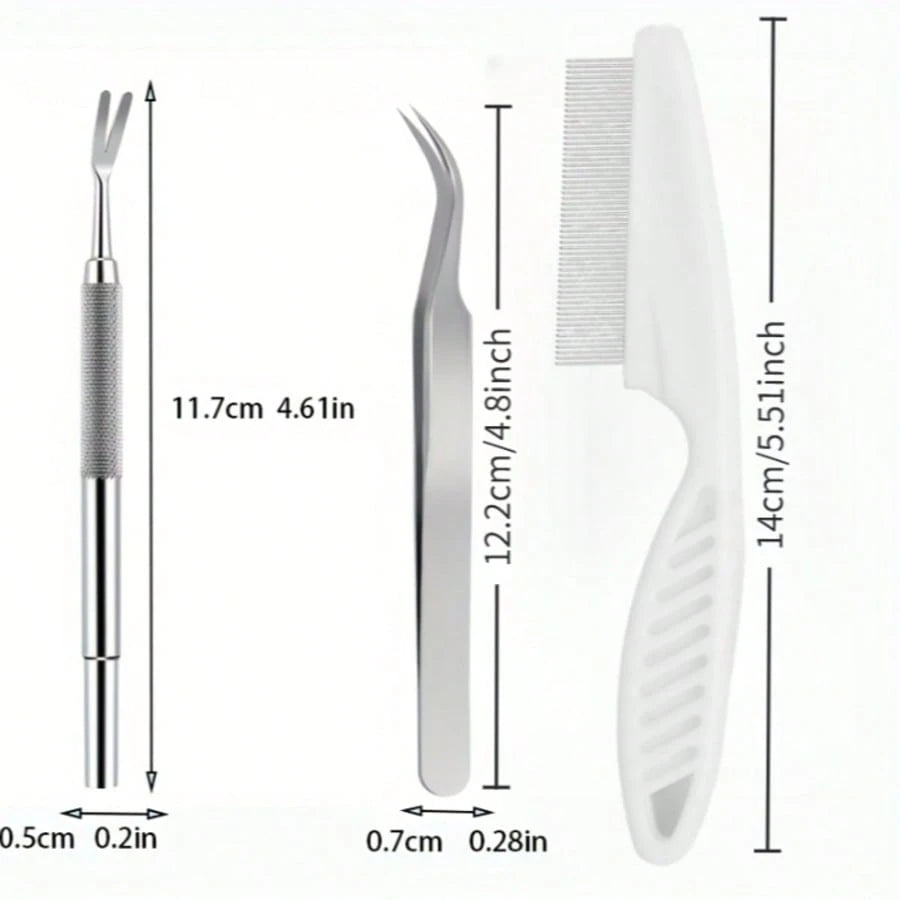 1PC 2-in-1 Pet Hair & Tear Stain Remover Brush, Stainless Steel Dog & Cat Flea Comb, Grooming Tool for Removing Matted Fur, Loose Hair, Tear Stains & Fleas, Gentle Pet Coat Care Accessory
