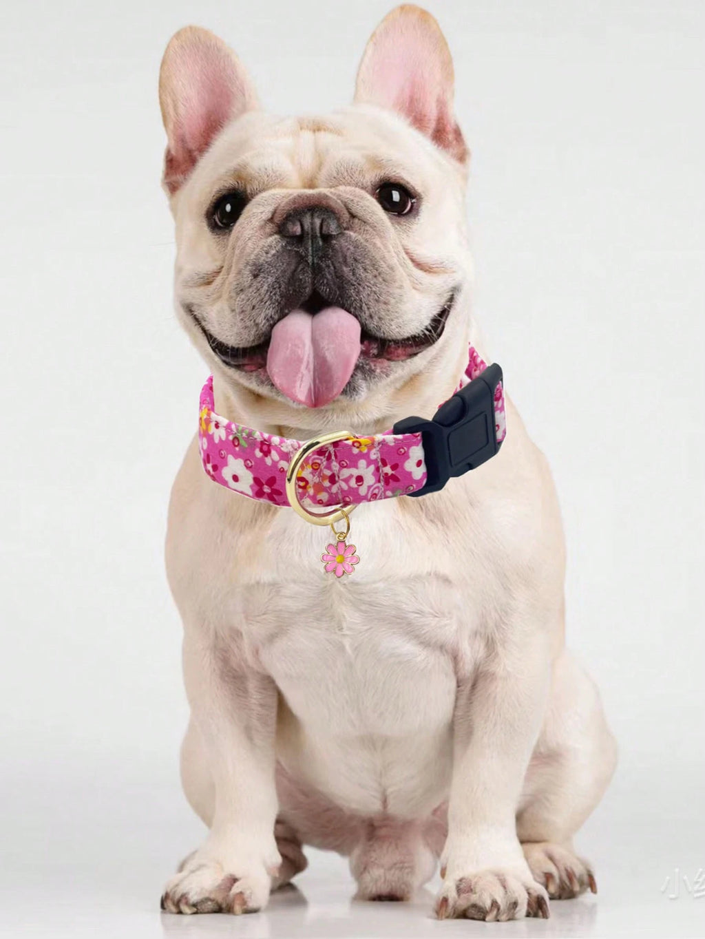 1PC Cute Flower Printed Adjustable Dog Collar with Decorative Pendant, Floral Pet Collar for Small, Medium & Large Dogs, Comfortable Adjustable Puppy Collar in Red, Pink, Purple & Blue