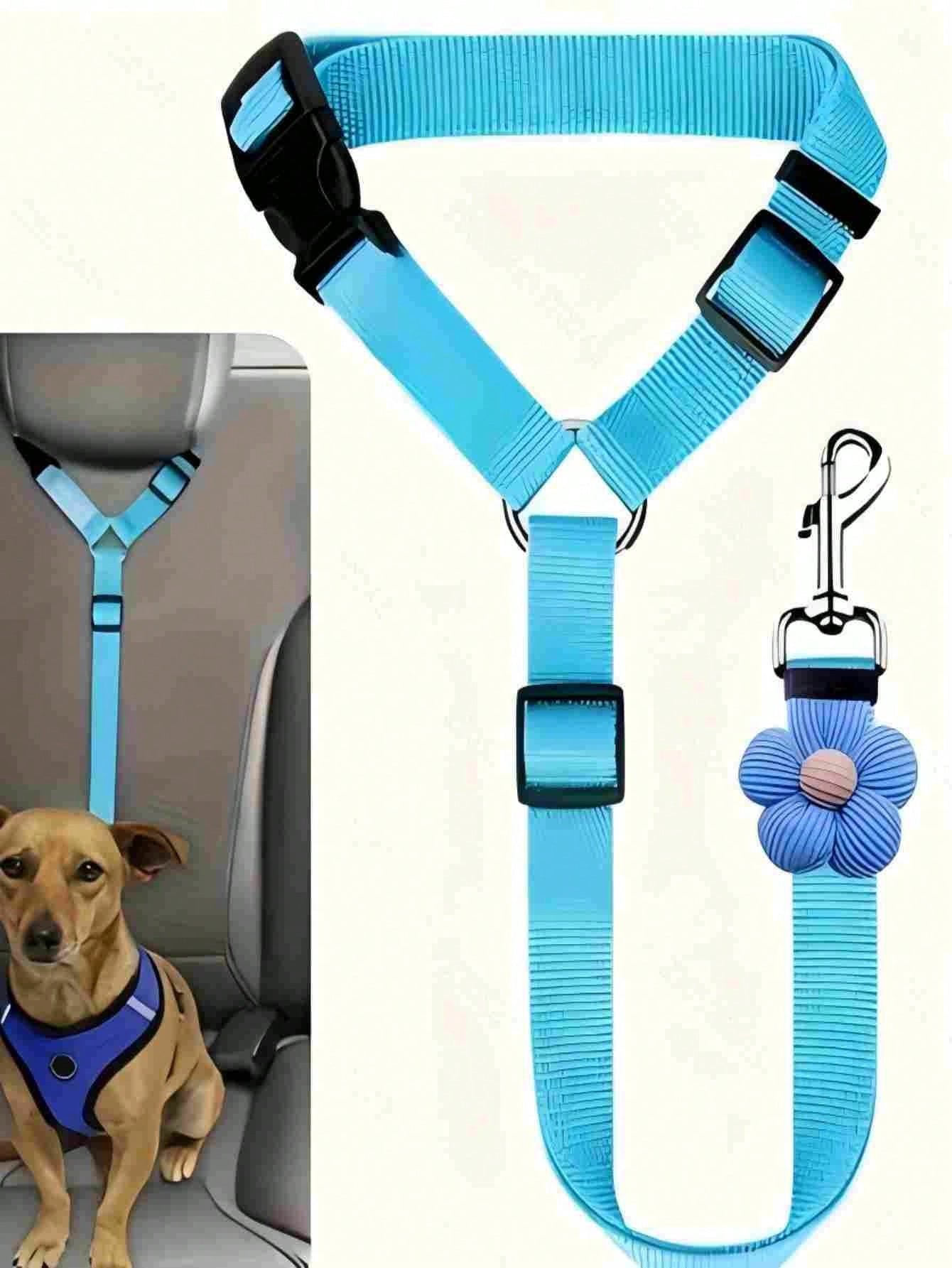 1PC Pet Dog Car Seat Tether, Adjustable Dog Safety Seat Belt with Seat Buckle, Secure Pet Car Restraint for Cars, SUVs & Trucks, Essential Dog Travel Accessory for Safe Pet Transportation