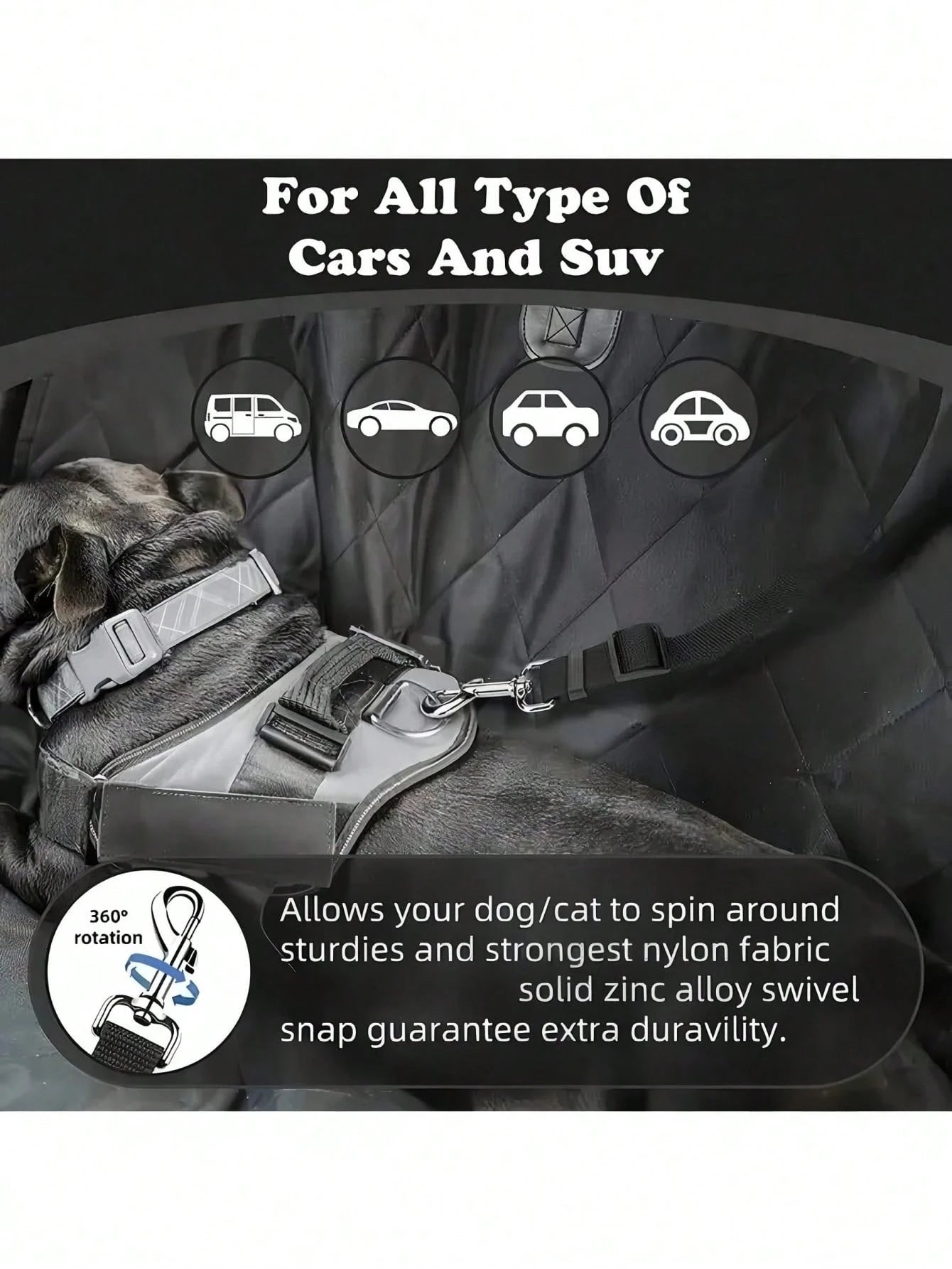 1PC Pet Dog Car Seat Tether, Adjustable Dog Safety Seat Belt with Seat Buckle, Secure Pet Car Restraint for Cars, SUVs & Trucks, Essential Dog Travel Accessory for Safe Pet Transportation