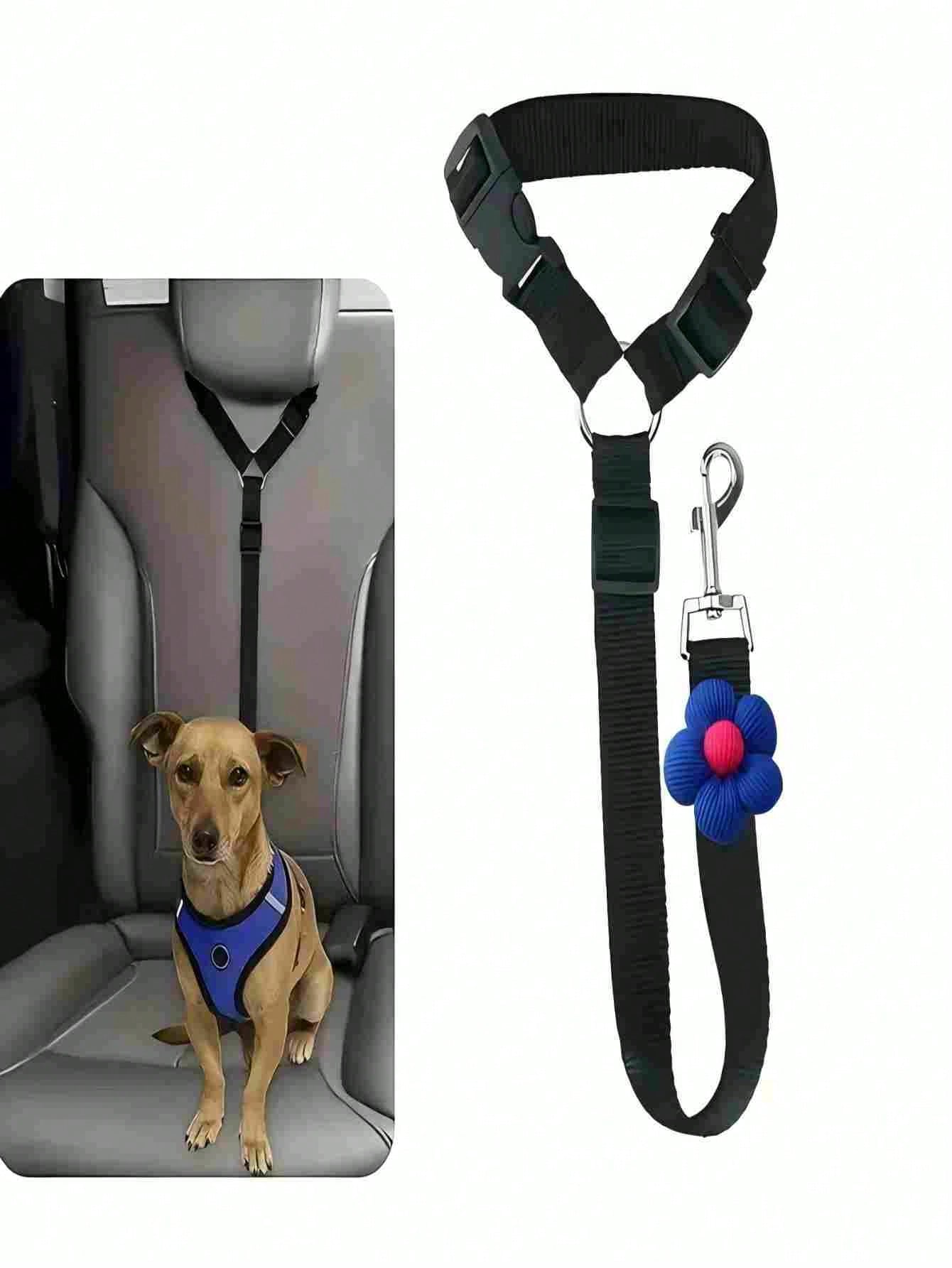 1PC Pet Dog Car Seat Tether, Adjustable Dog Safety Seat Belt with Seat Buckle, Secure Pet Car Restraint for Cars, SUVs & Trucks, Essential Dog Travel Accessory for Safe Pet Transportation