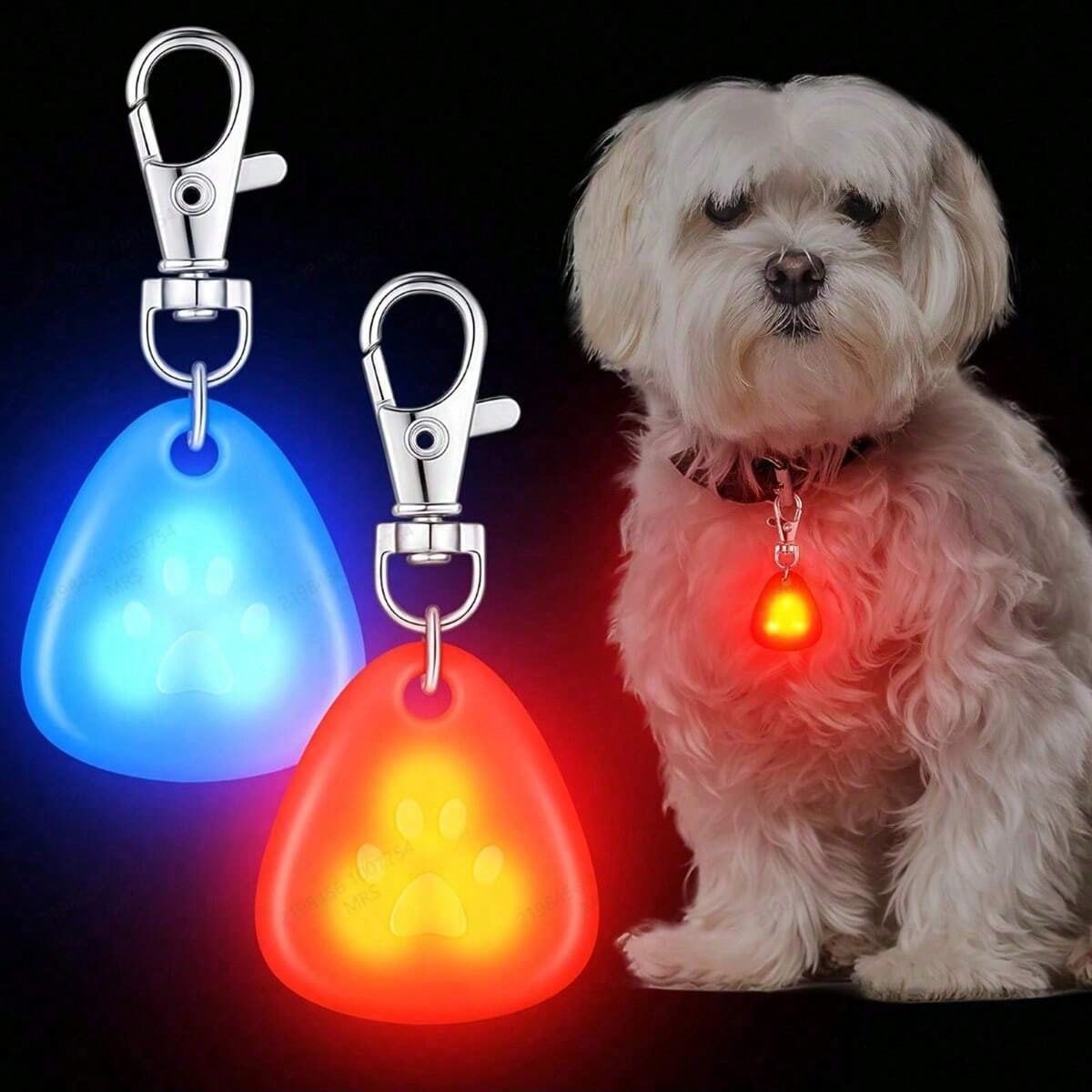 1PC LED Pet Pendant Collar Light, Waterproof Silicone Dog & Cat Collar Safety Light, Battery Included, Bright Clip-On Pet Tag Light for Night Walking, Outdoor Travel & Visibility
