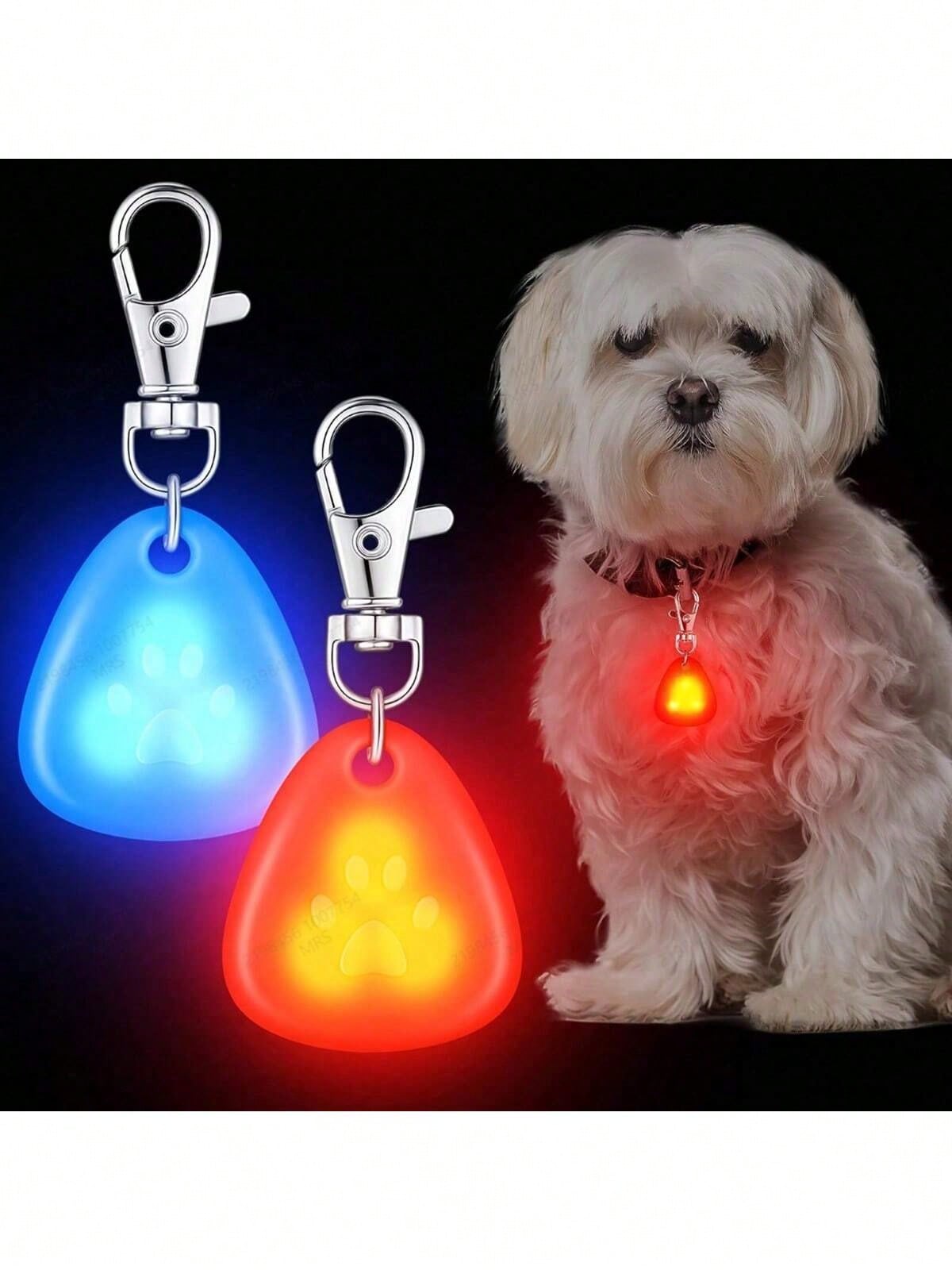 1PC LED Pet Pendant Collar Light, Waterproof Silicone Dog & Cat Collar Safety Light, Battery Included, Bright Clip-On Pet Tag Light for Night Walking, Outdoor Travel & Visibility