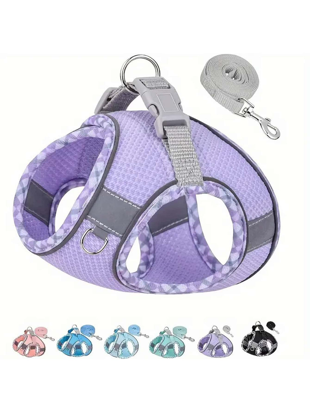 1PC Breathable Mesh Reflective Pet Harness and Leash Set, Anti-Escape Adjustable Dog & Cat Harness, High Visibility Outdoor Walking Vest for Small, Medium & Large Pets, Comfortable Travel & Daily Use Harness