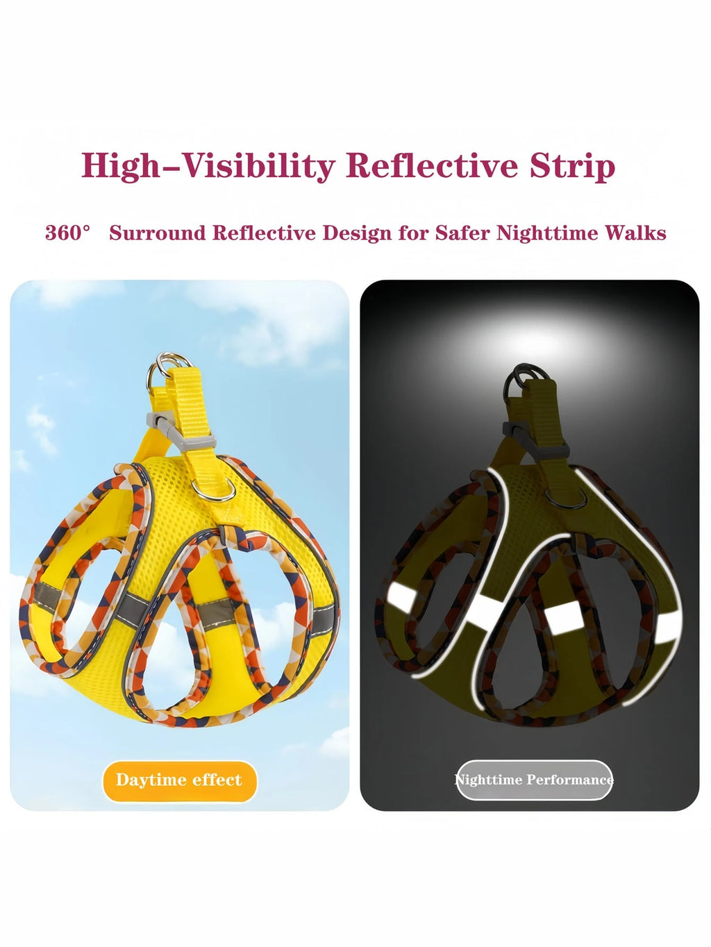 1PC Breathable Mesh Reflective Pet Harness and Leash Set, Anti-Escape Adjustable Dog & Cat Harness, High Visibility Outdoor Walking Vest for Small, Medium & Large Pets, Comfortable Travel & Daily Use Harness