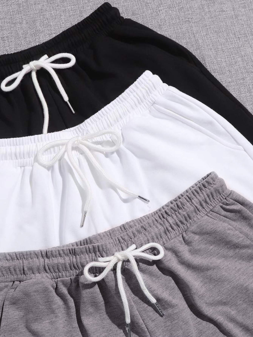 Women’s 4-Pack Drawstring Sports Shorts Set – Casual Versatile Athletic Lounge Shorts with Elastic Waist