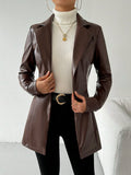 Women’s Vintage Turndown Collar Jacket – Casual Single-Breasted Autumn Coat