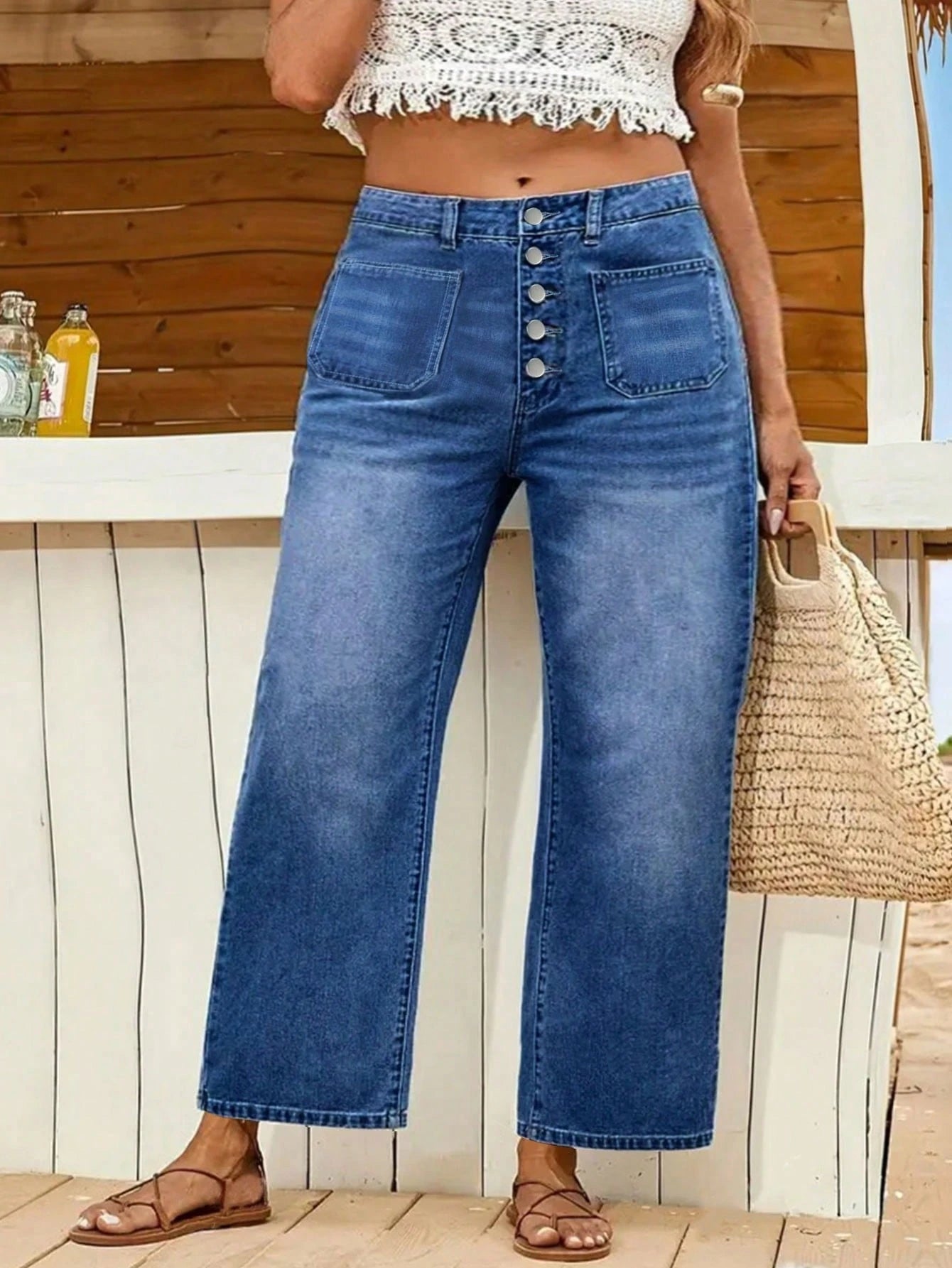 Plus Size Women’s Straight Leg Jeans – Relaxed Fit Stretch Denim Casual Fall Everyday Pants