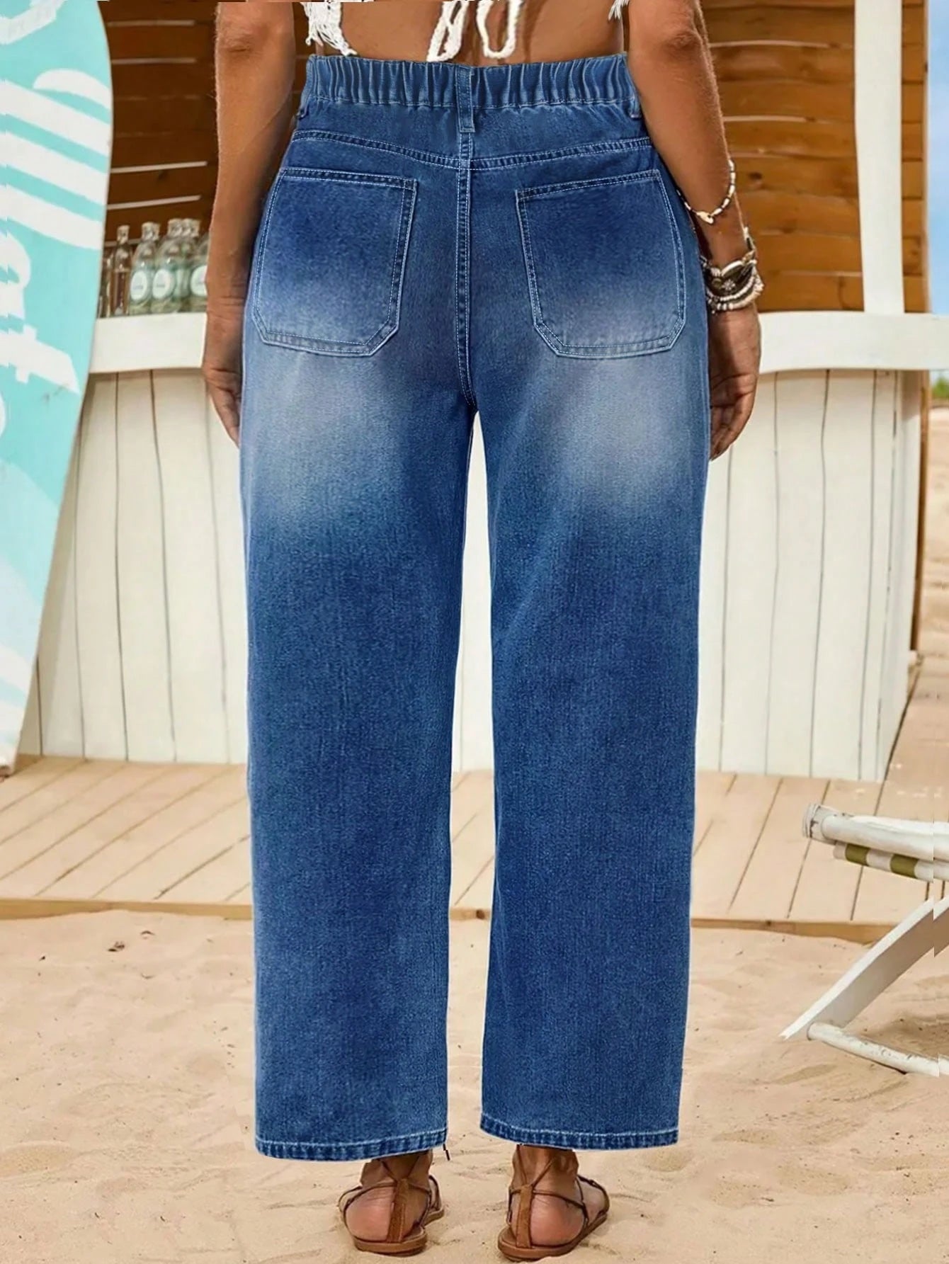Plus Size Women’s Straight Leg Jeans – Relaxed Fit Stretch Denim Casual Fall Everyday Pants