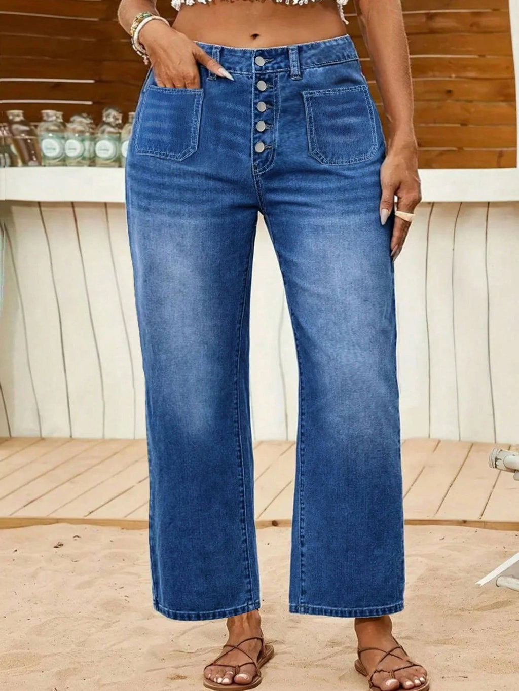 Plus Size Women’s Straight Leg Jeans – Relaxed Fit Stretch Denim Casual Fall Everyday Pants