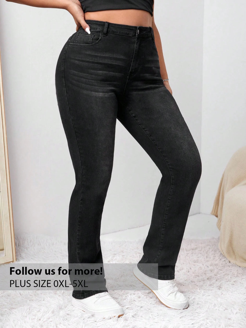 Women’s Plus Size Bootcut Jeans – High Waist Stretch Denim Flare Pants for Fall Fashion
