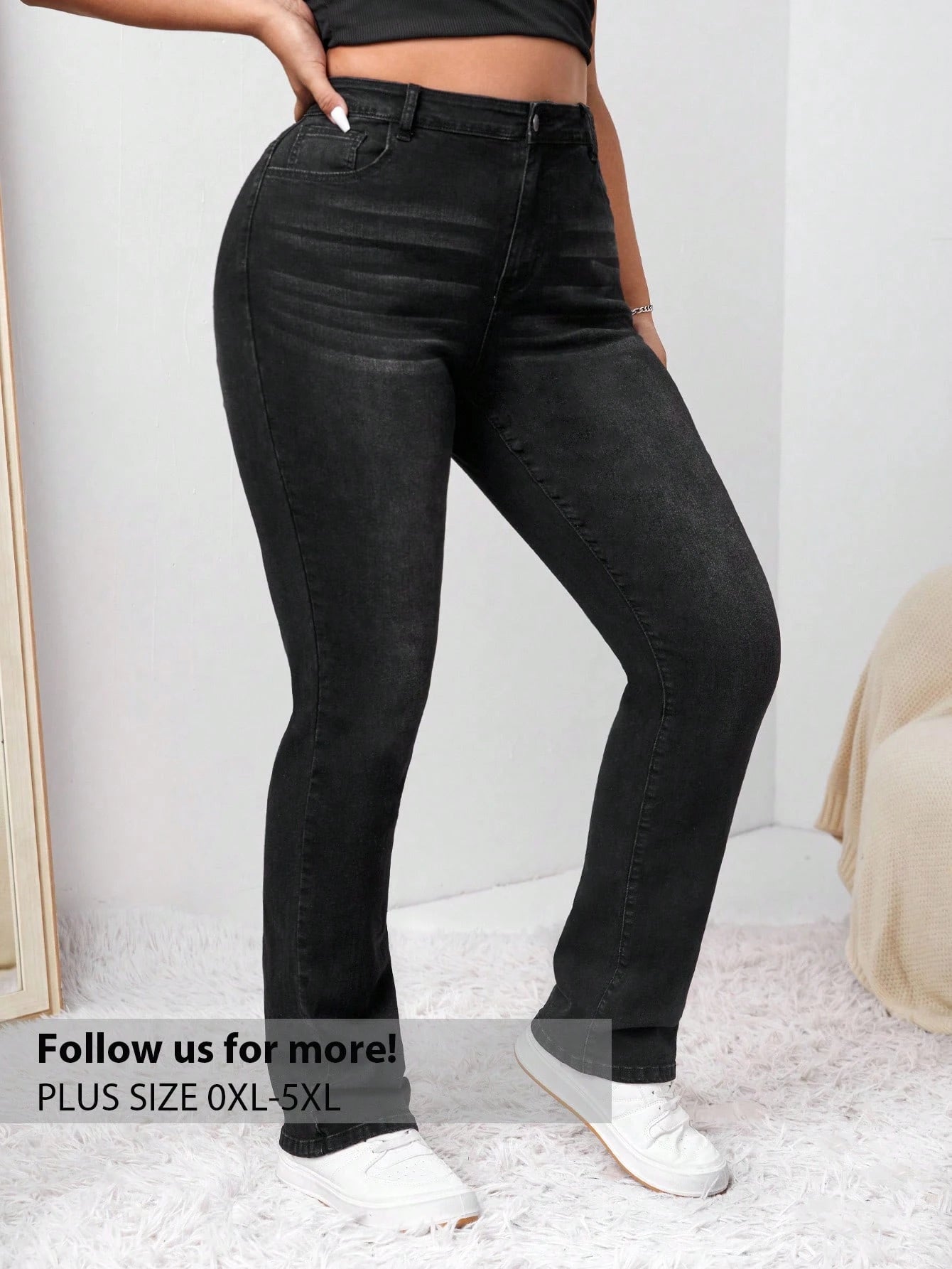 Women’s Plus Size Bootcut Jeans – High Waist Stretch Denim Flare Pants for Fall Fashion
