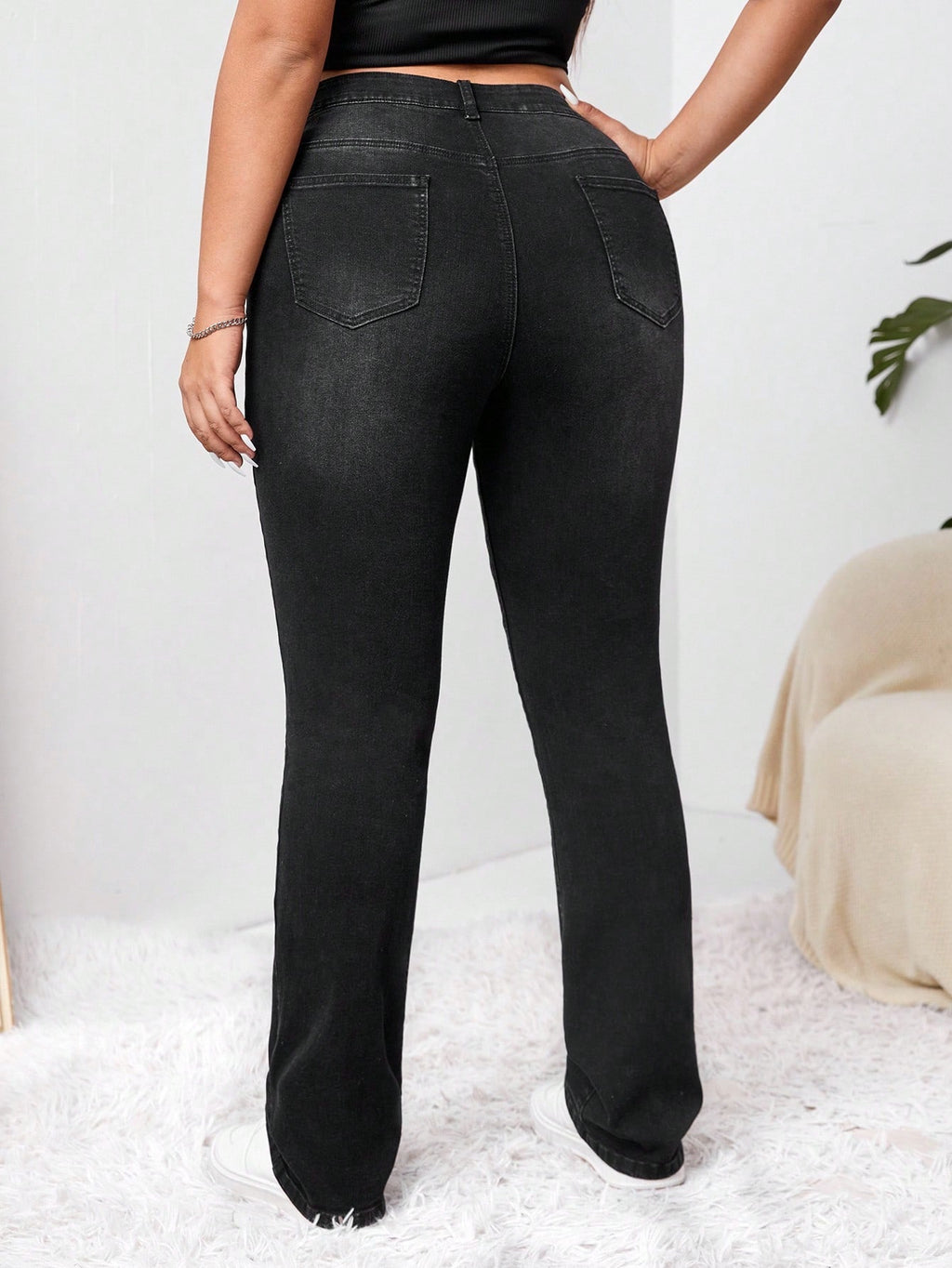 Women’s Plus Size Bootcut Jeans – High Waist Stretch Denim Flare Pants for Fall Fashion