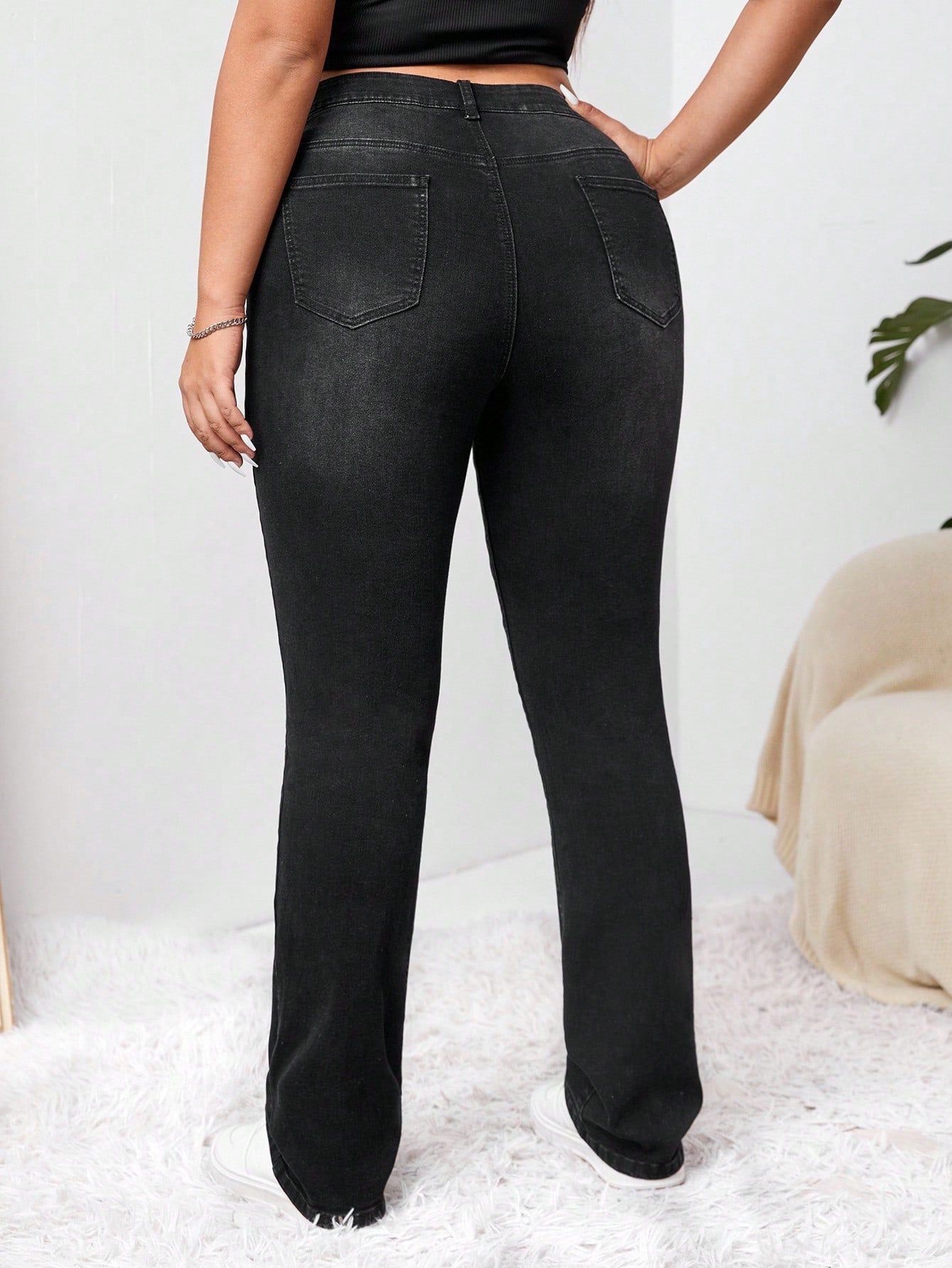 Women’s Plus Size Bootcut Jeans – High Waist Stretch Denim Flare Pants for Fall Fashion