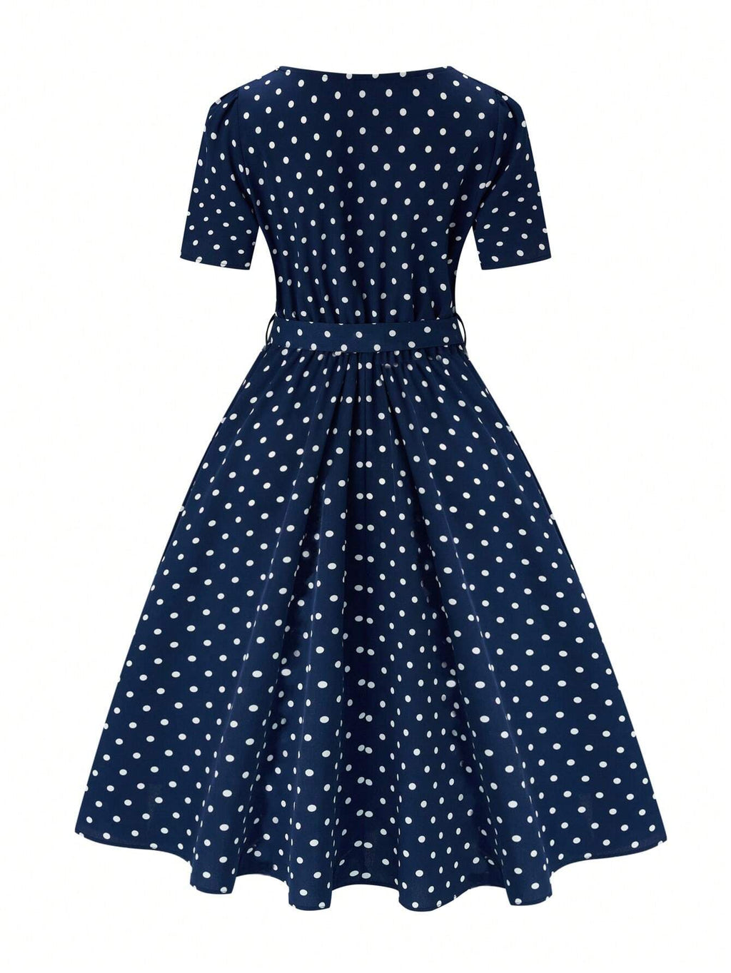 Clasi Polka Dot Printed Belted Casual Dress For Women Maxi Women Outfit