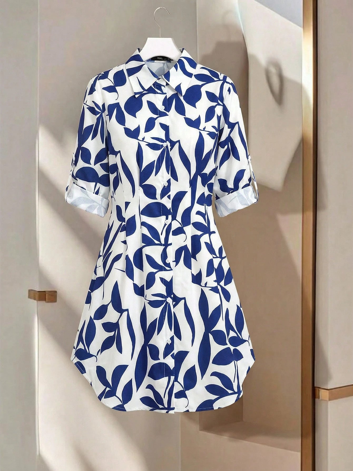 ✨  Clasi Women’s Floral Print A-Line Shirt Dress – Elegant French Style