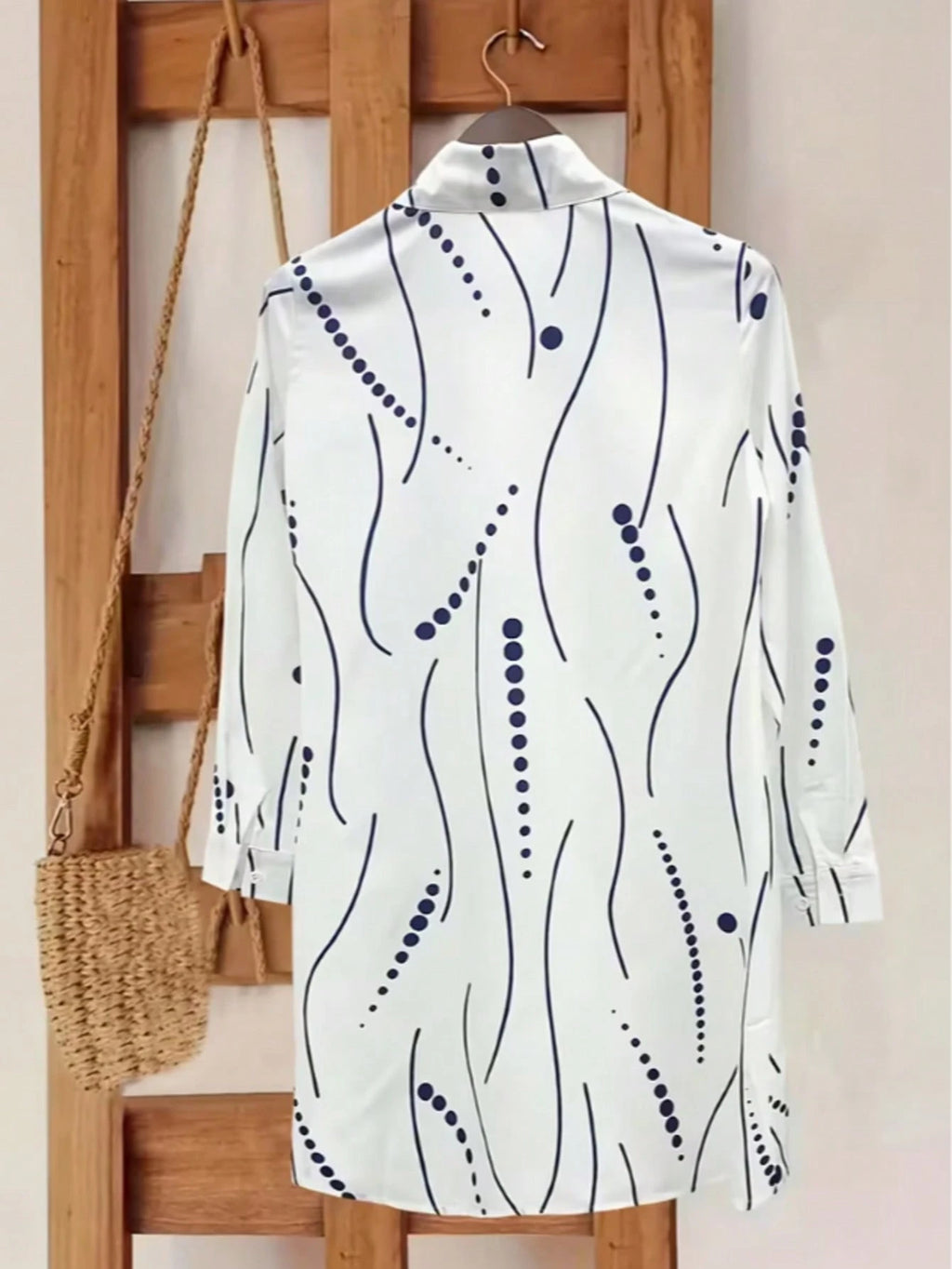 Women's Elegant Collared Shirt Dress, Suitable For Office To Party Occasions, All Season Wear White Vacation Spring