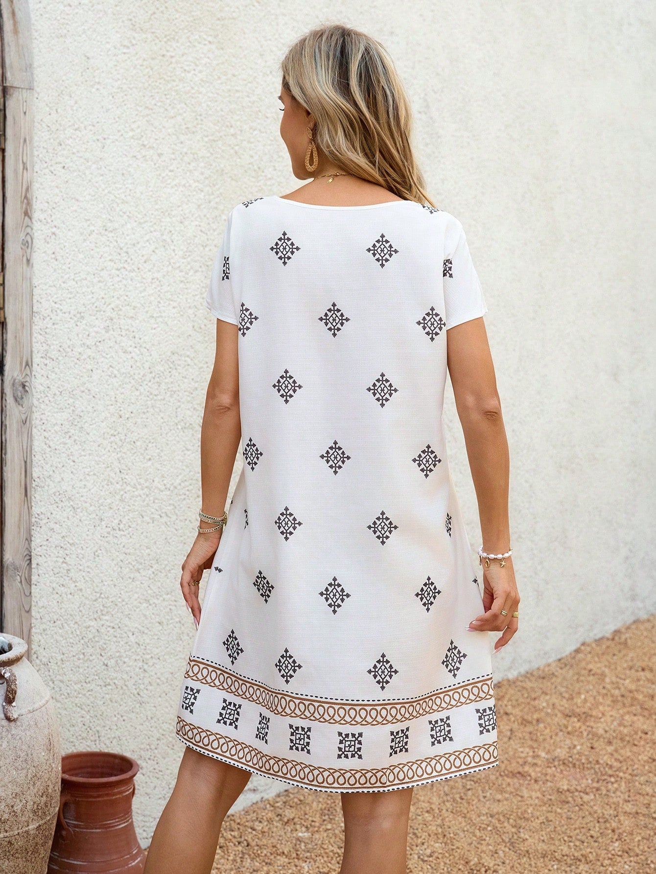 EMERY ROSE Casual Minimalist Floral Print Vacation Mini Dress For Women,Casual Chic Dress For Woman French Style Dress Short Sleeve Summer Dress Elegant Dress