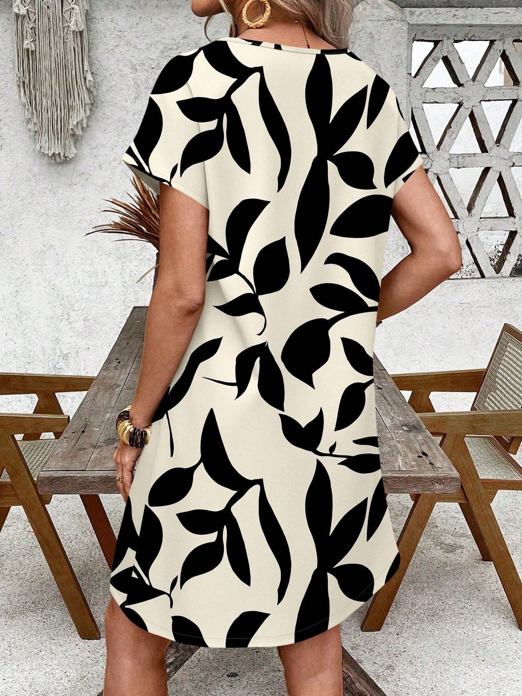 EMERY ROSE Casual Minimalist Floral Print Vacation Mini Dress For Women,Casual Chic Dress For Woman French Style Dress Short Sleeve Summer Dress Elegant Dress