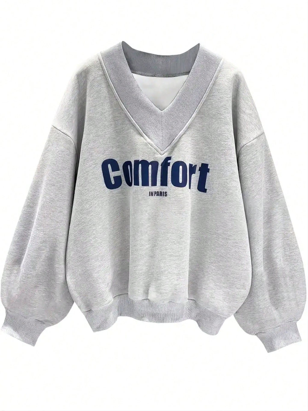 Women’s Letter Graphic Sweatshirt – Drop Shoulder Long Sleeve Casual Pullover Top