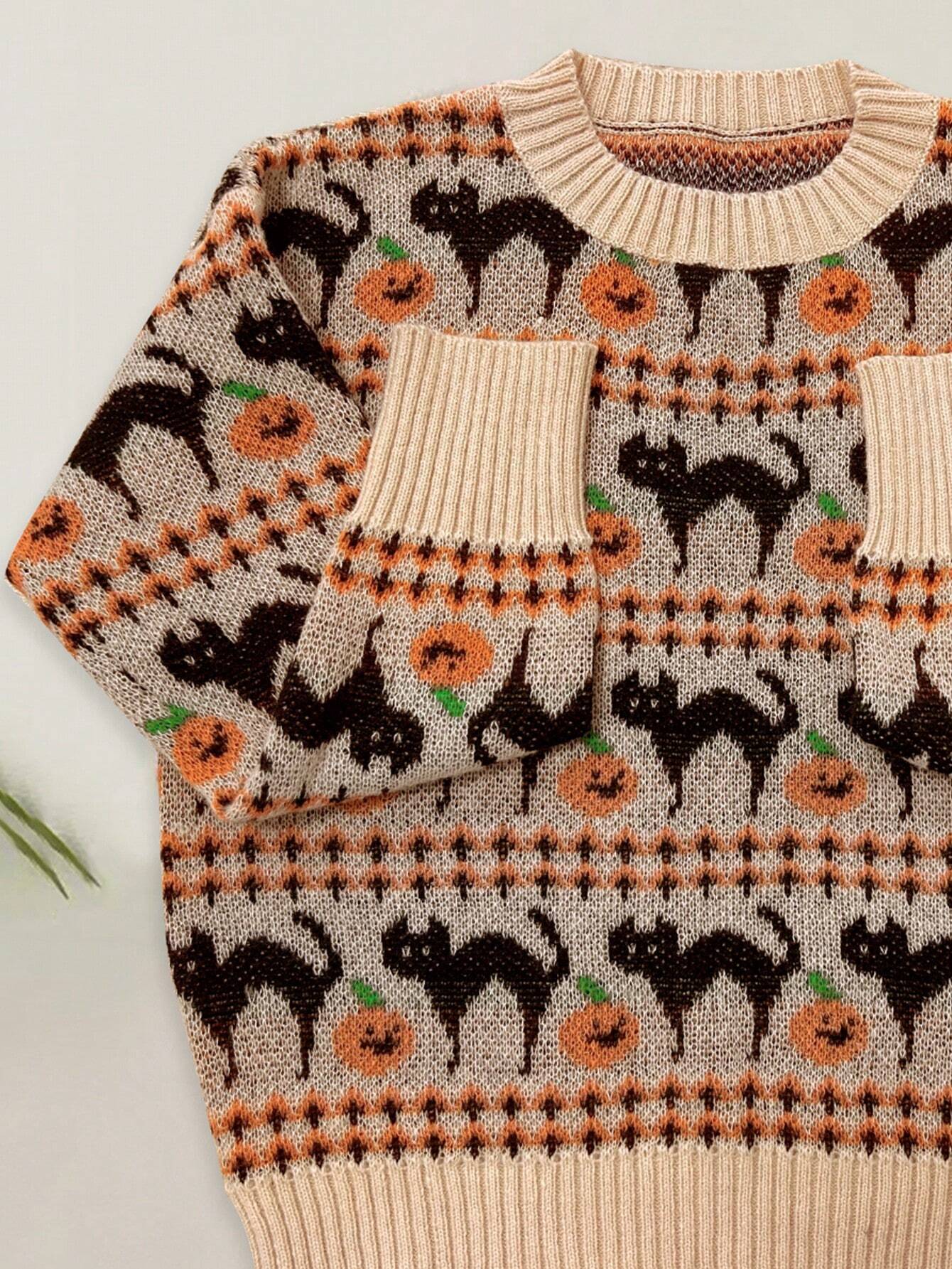 Women’s Vintage Knit Sweater – Elegant Crew Neck Long Sleeve Pullover Pullover Top