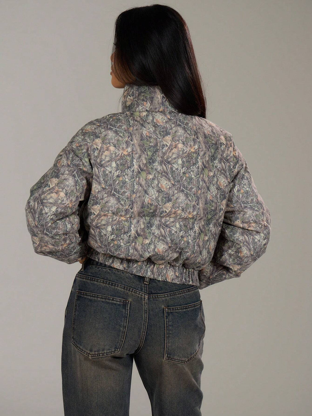 Oversized Allover Print Padded Coat – Festival Streetwear Fall/Winter Jacket for Women