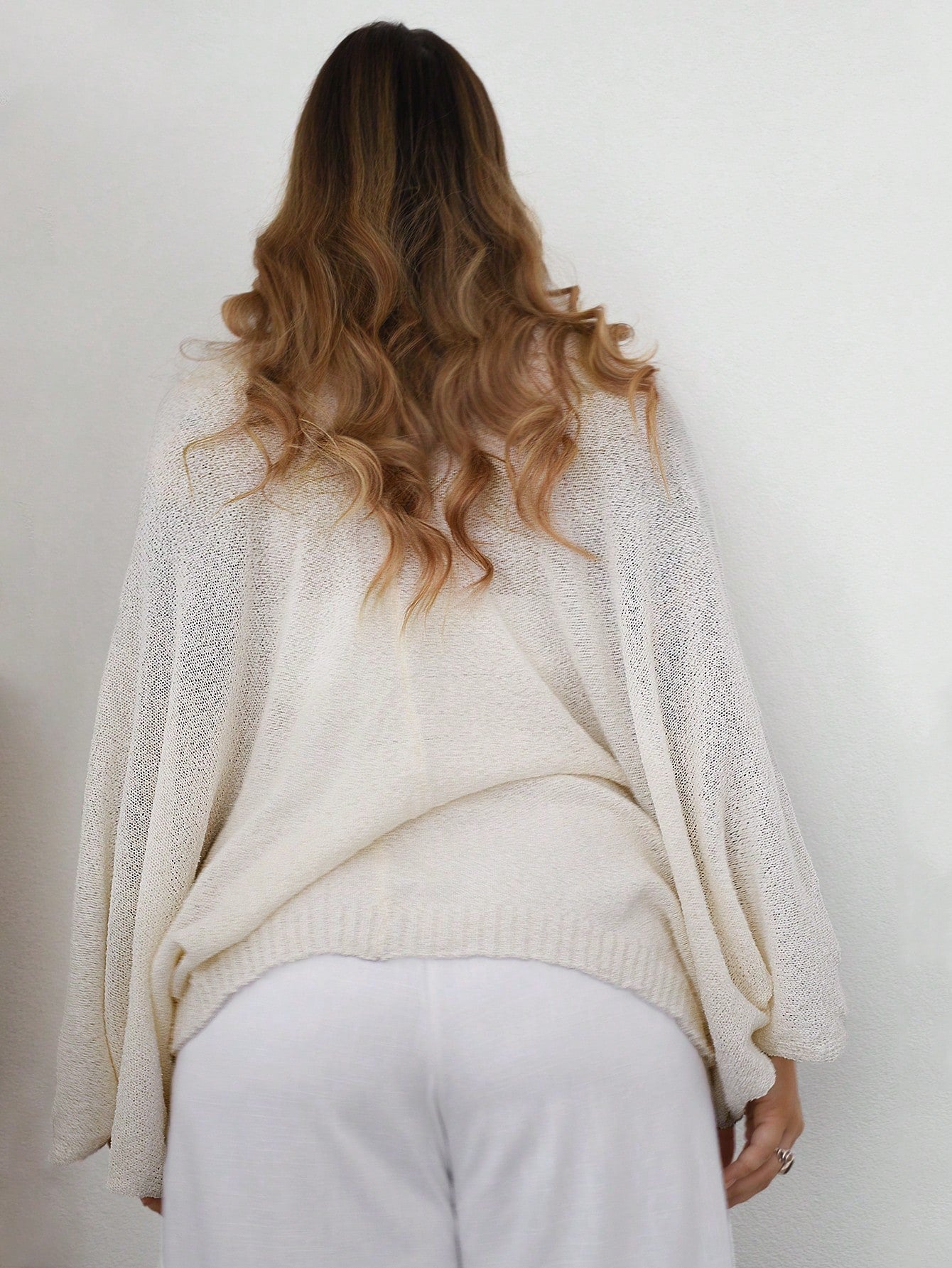 Plus Size Women’s Batwing Sleeve Sweater – Solid Color Twist Front Loose Fit Casual Knit Top