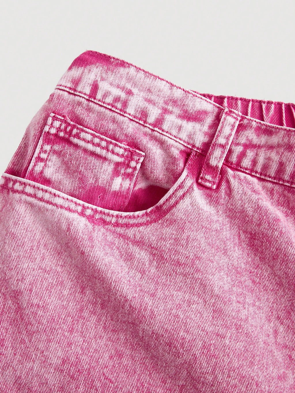 Plus Size Women’s Heart Print Pink Straight Leg Jeans – Casual Cotton High Waist Denim Pants