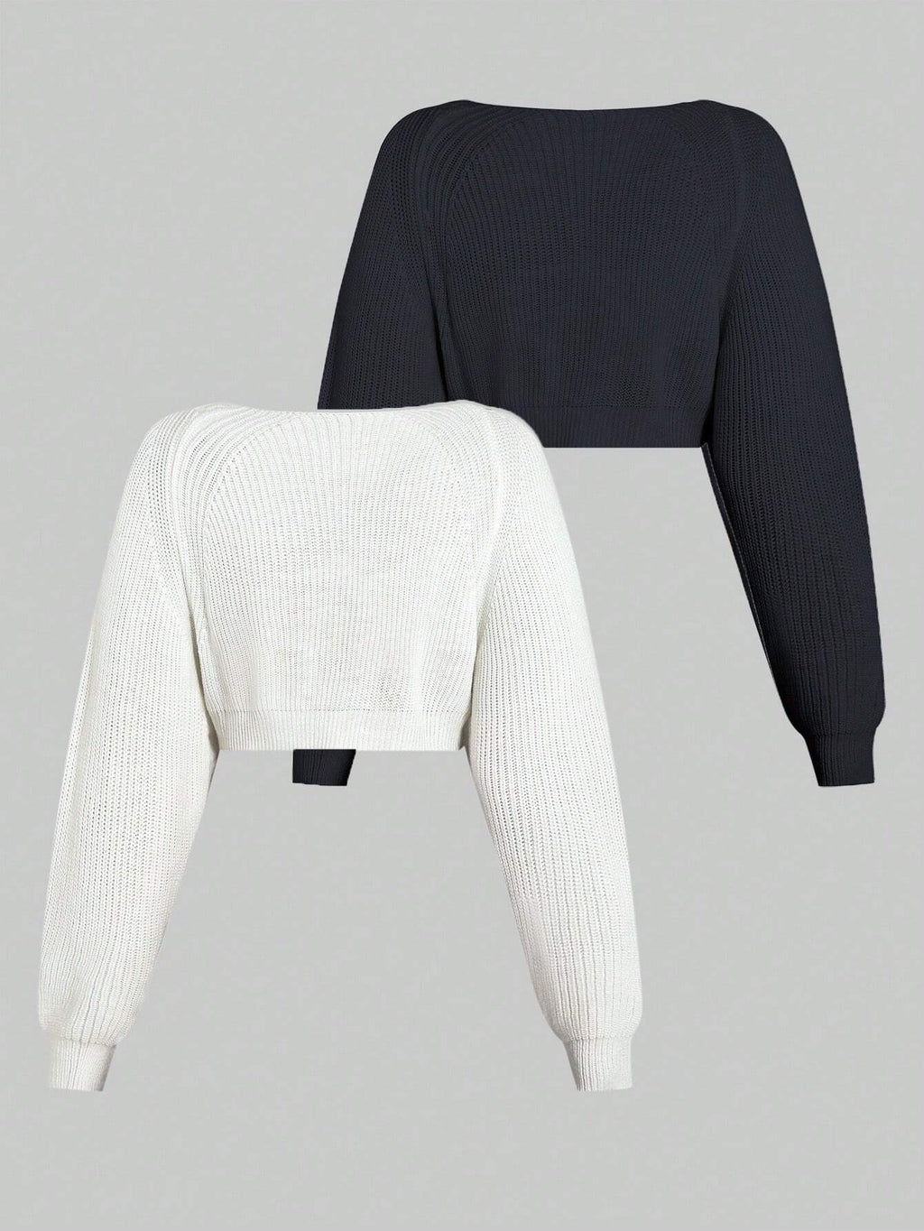 Plus Size Ribbed Knit Cardigan – Solid Color Casual Loose Fit Sweater for Women Autumn/Winter