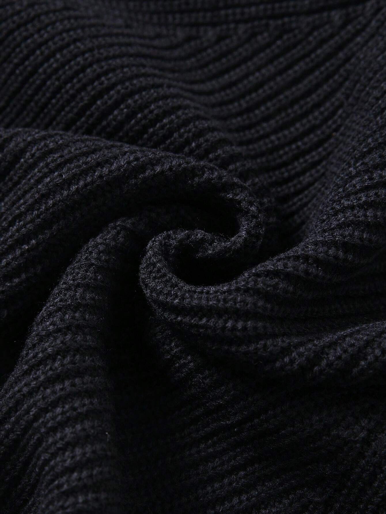 Plus Size Ribbed Knit Cardigan – Solid Color Casual Loose Fit Sweater for Women Autumn/Winter