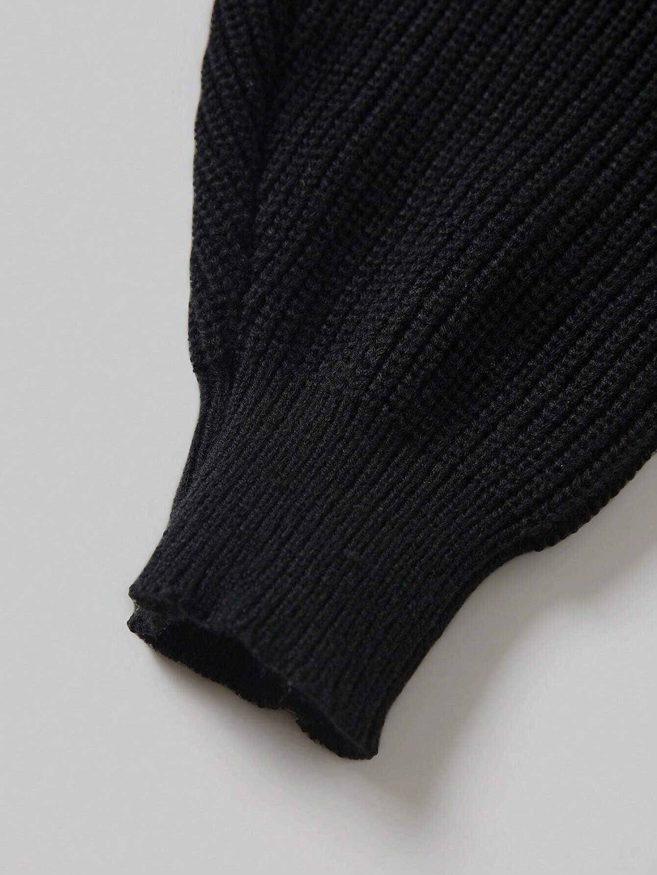 Plus Size Ribbed Knit Cardigan – Solid Color Casual Loose Fit Sweater for Women Autumn/Winter