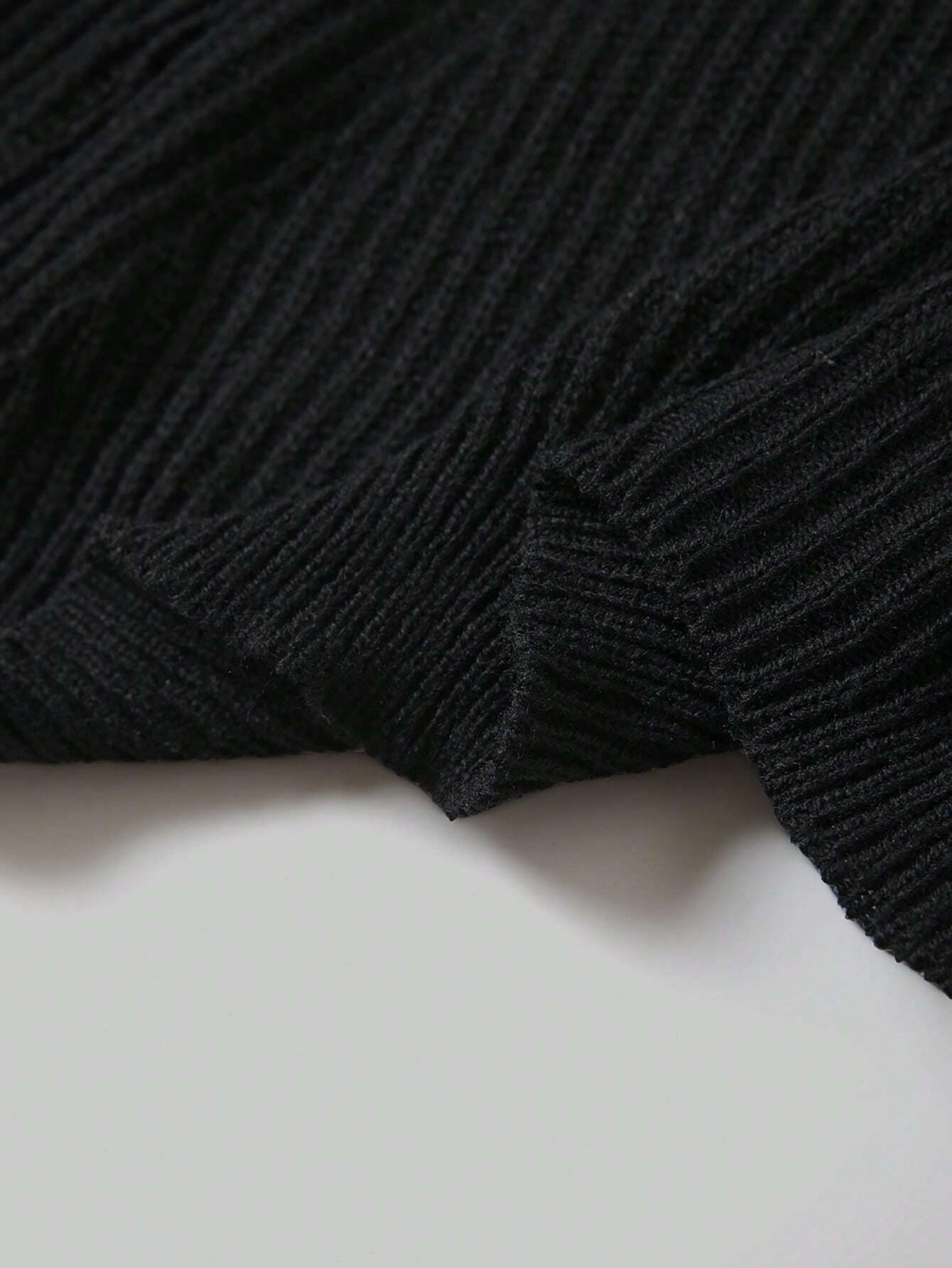 Plus Size Ribbed Knit Cardigan – Solid Color Casual Loose Fit Sweater for Women Autumn/Winter