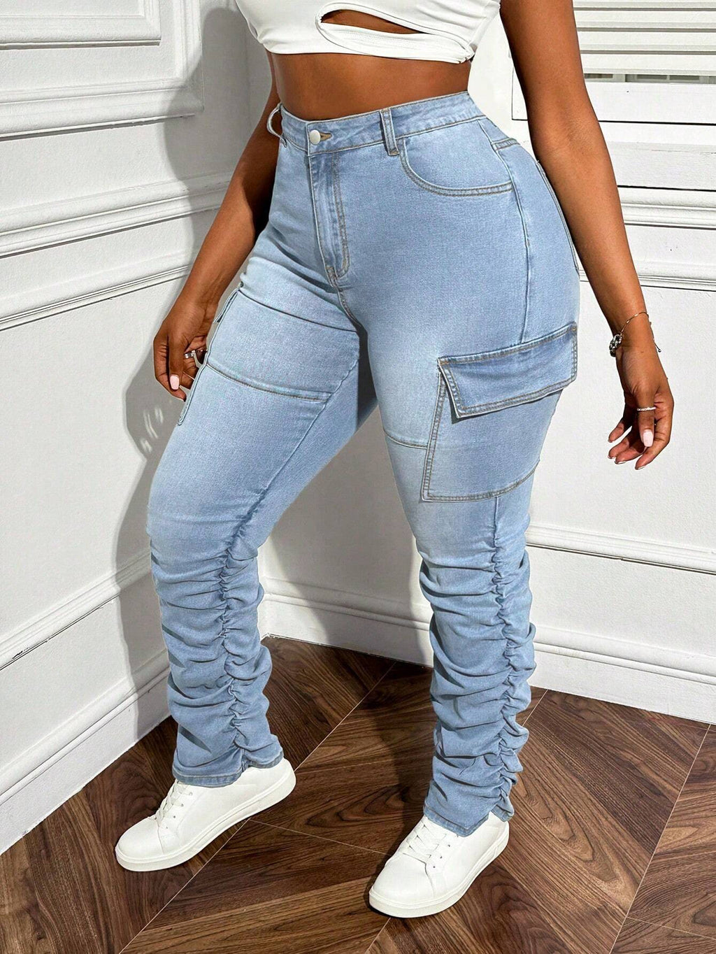 Plus Size Women’s Skinny Jeans – Casual Stretch Denim Slim Fit Stylish Everyday Pants