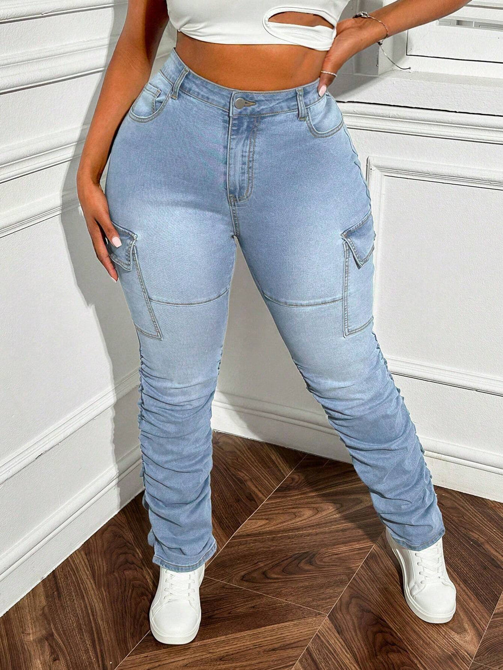 Plus Size Women’s Skinny Jeans – Casual Stretch Denim Slim Fit Stylish Everyday Pants