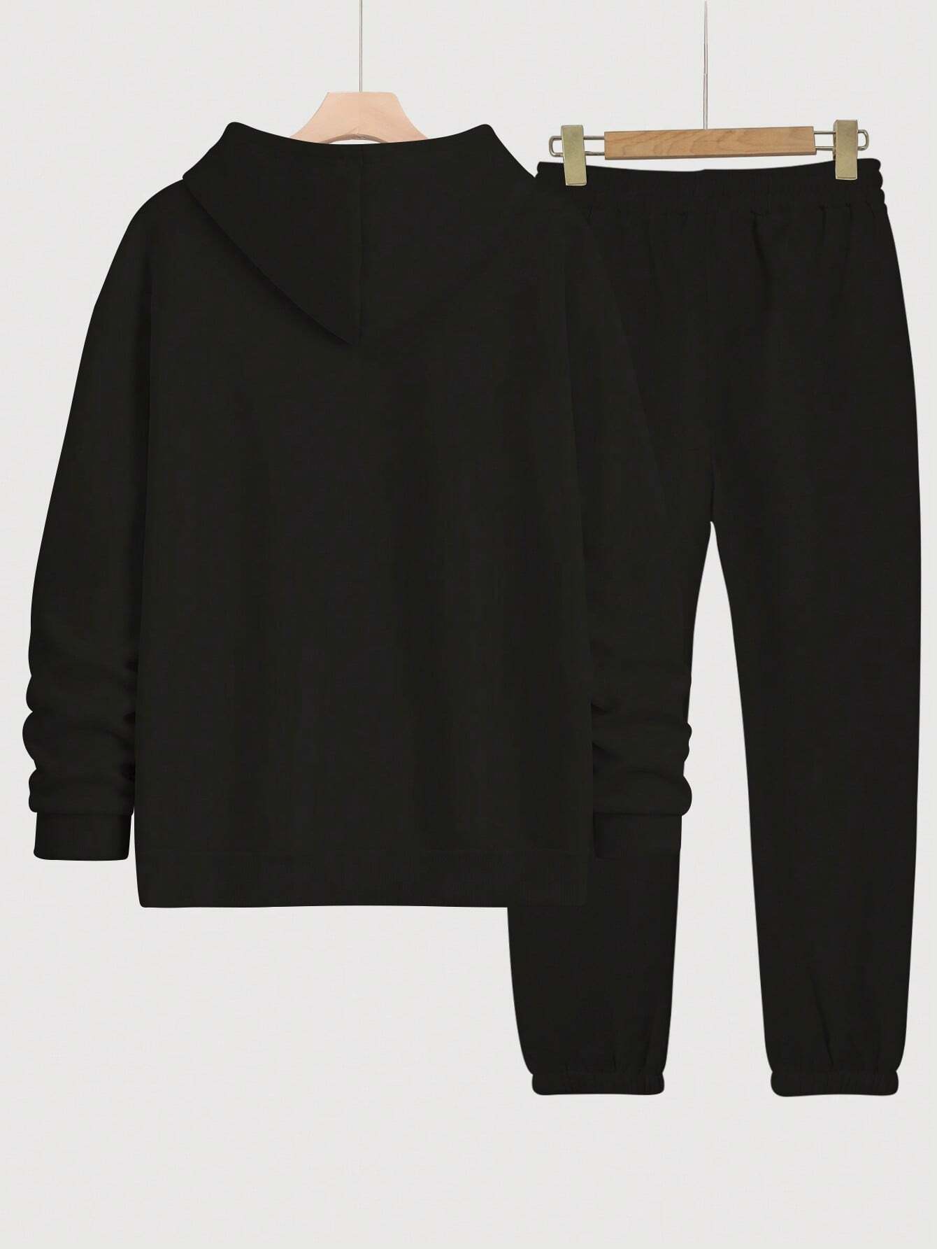Plus Size Women’s 2-Piece Letter Print Sweatshirt & Sweatpants Set – Crew Neck Long Sleeve Casual Tracksuit
