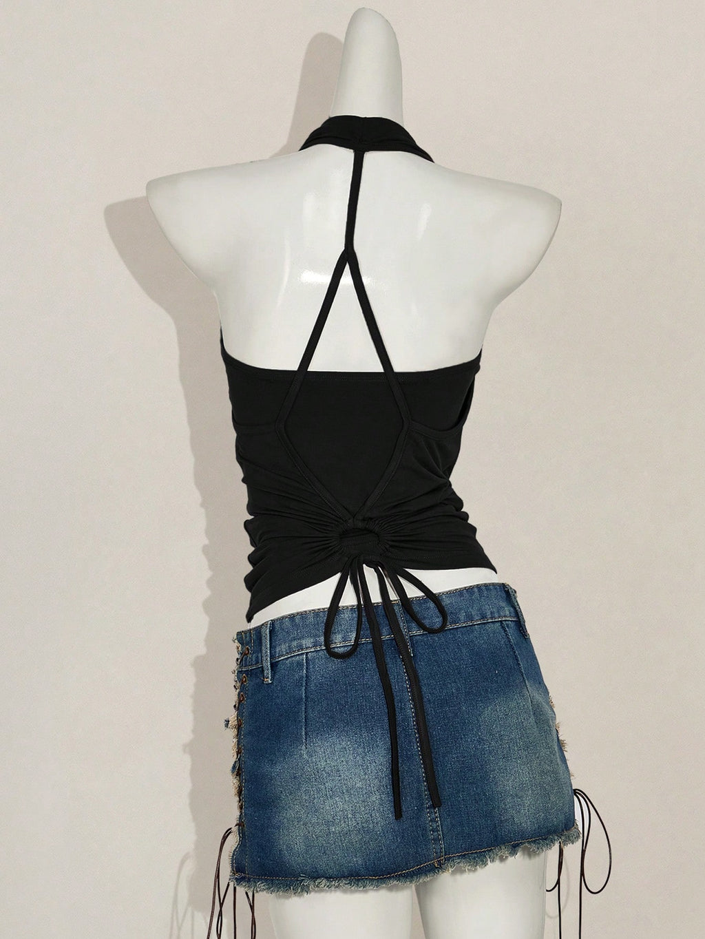2-Piece Boho Halter Tank Top Set – Western Backless Summer Camisoles for Women