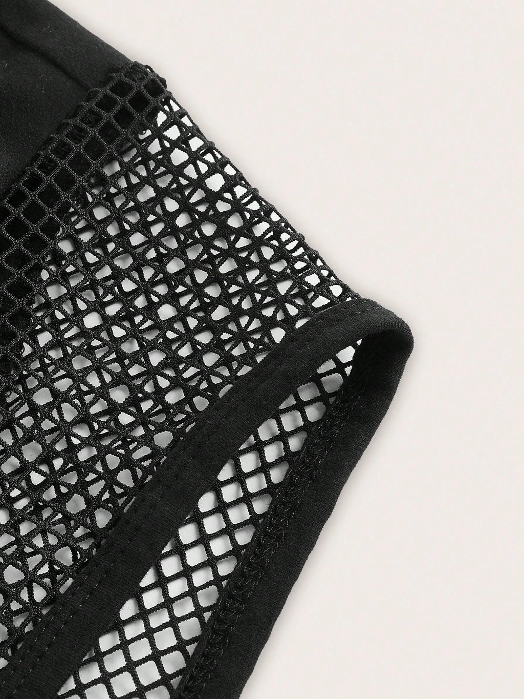Black Fishnet Insert Elastic Waist Shorts – Sexy Y2K Streetwear Shorts for Women