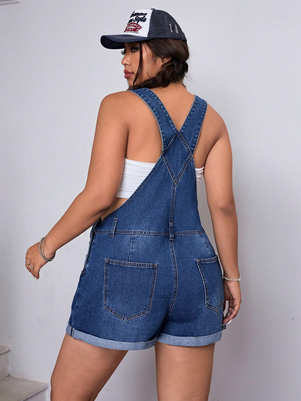 Washed Denim Jumpsuit for Women – Fashionable Non-Stretch Casual Streetwear One Piece