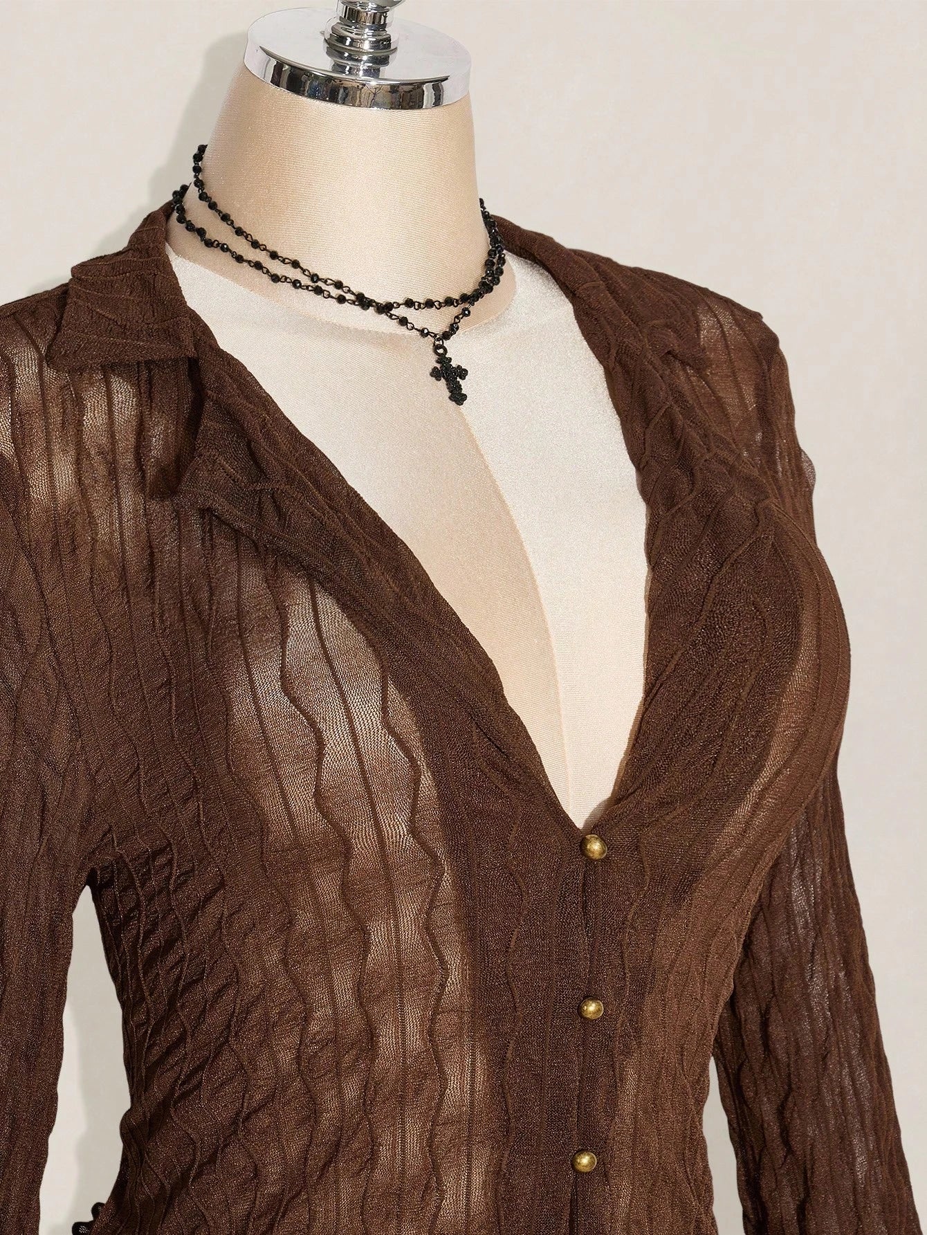 SHEIN ICON Y2K Mesh Lettuce Edge Top & Layered Cake Skirt 2 Piece Set – Coffee Brown Autumn Outfit