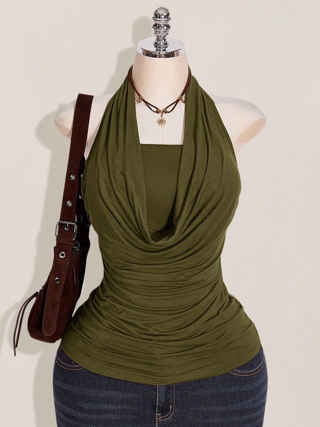 Plus Size 2-Piece Boho Halter Tank Top Set – Western Backless Summer Camisoles for Women