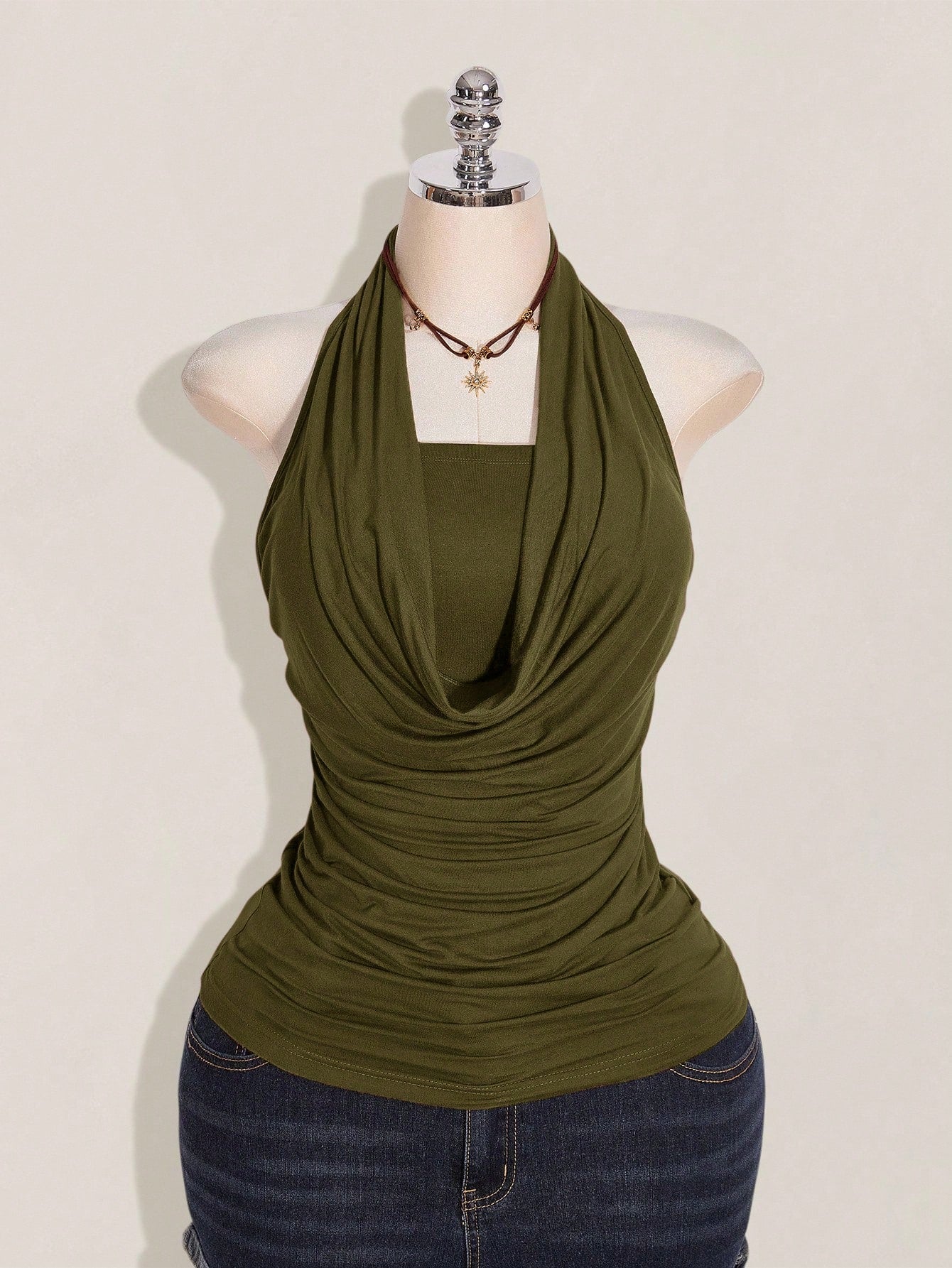 Plus Size 2-Piece Boho Halter Tank Top Set – Western Backless Summer Camisoles for Women