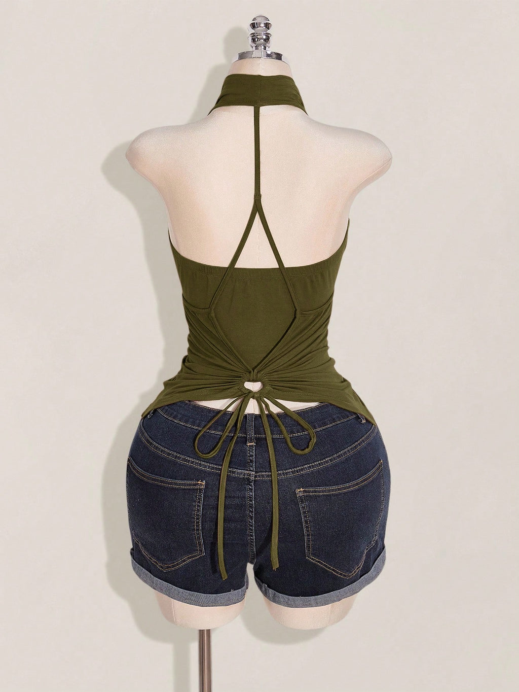 Plus Size 2-Piece Boho Halter Tank Top Set – Western Backless Summer Camisoles for Women