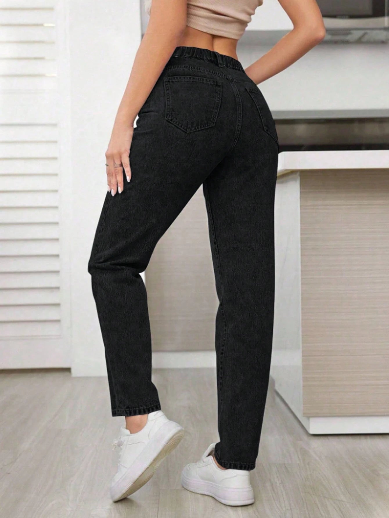 SHEIN ICON Plus Size Casual Versatile Washed Relaxed Fit Pants