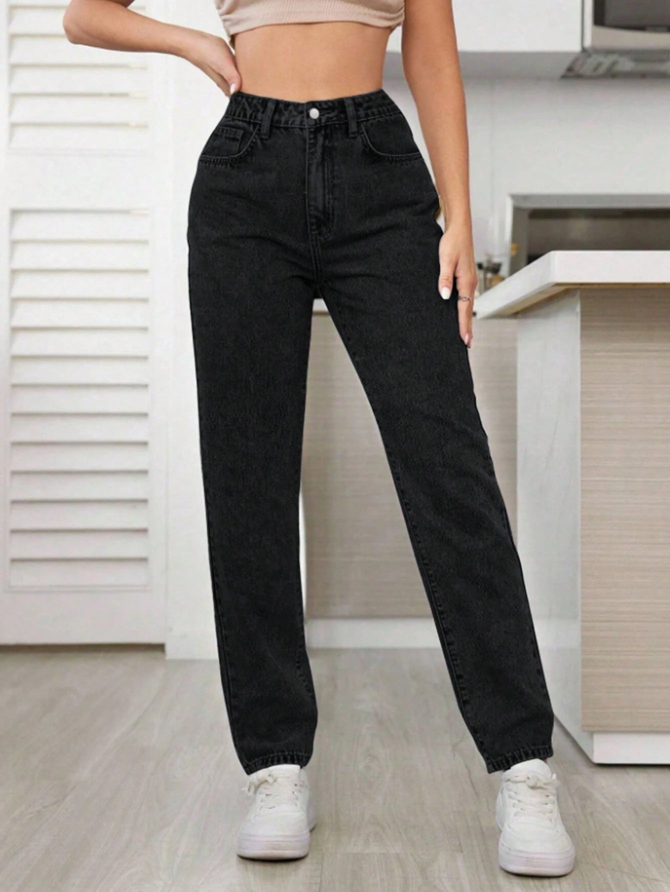 SHEIN ICON Plus Size Casual Versatile Washed Relaxed Fit Pants