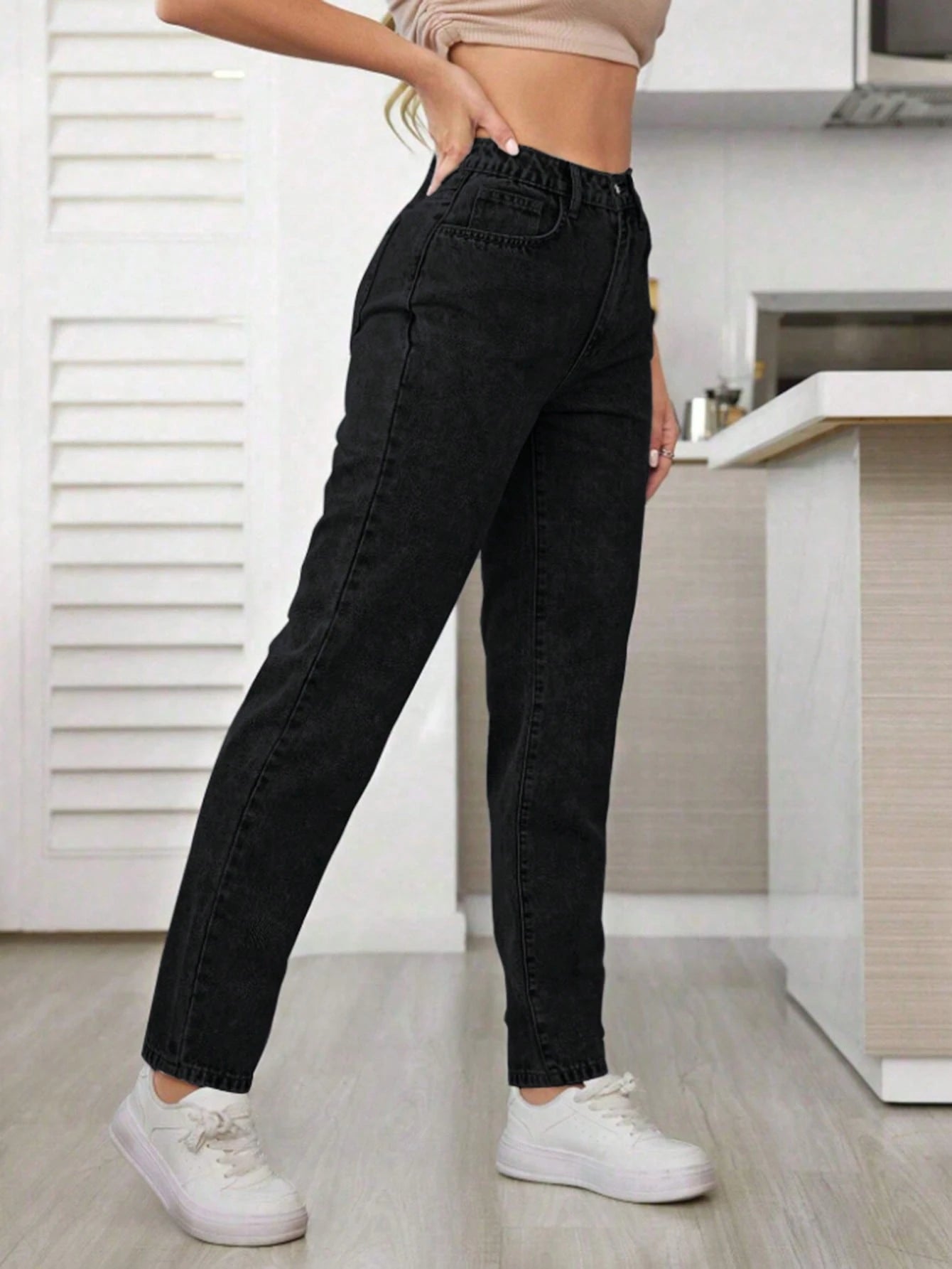 SHEIN ICON Plus Size Casual Versatile Washed Relaxed Fit Pants