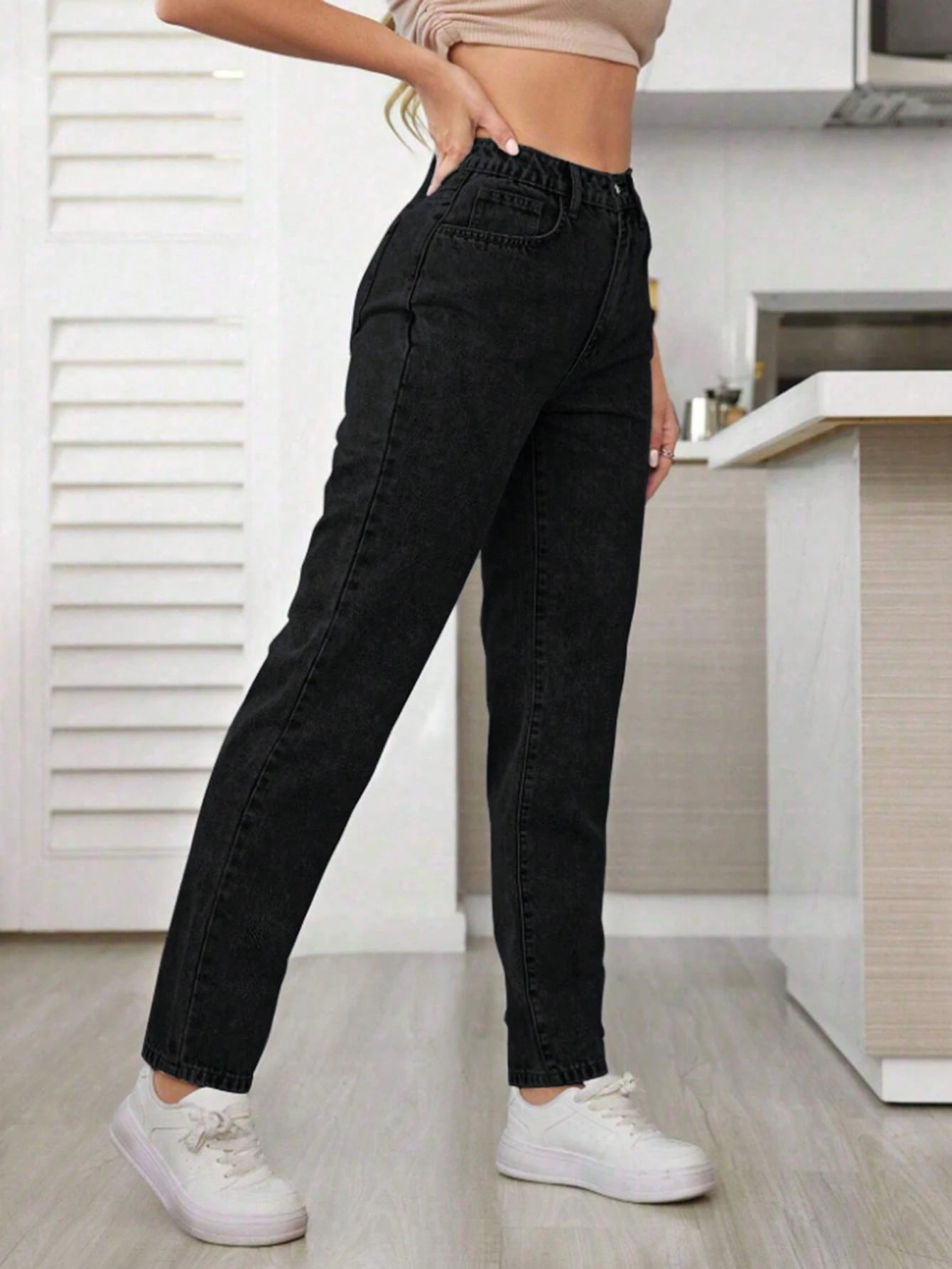 SHEIN ICON Plus Size Casual Versatile Washed Relaxed Fit Pants