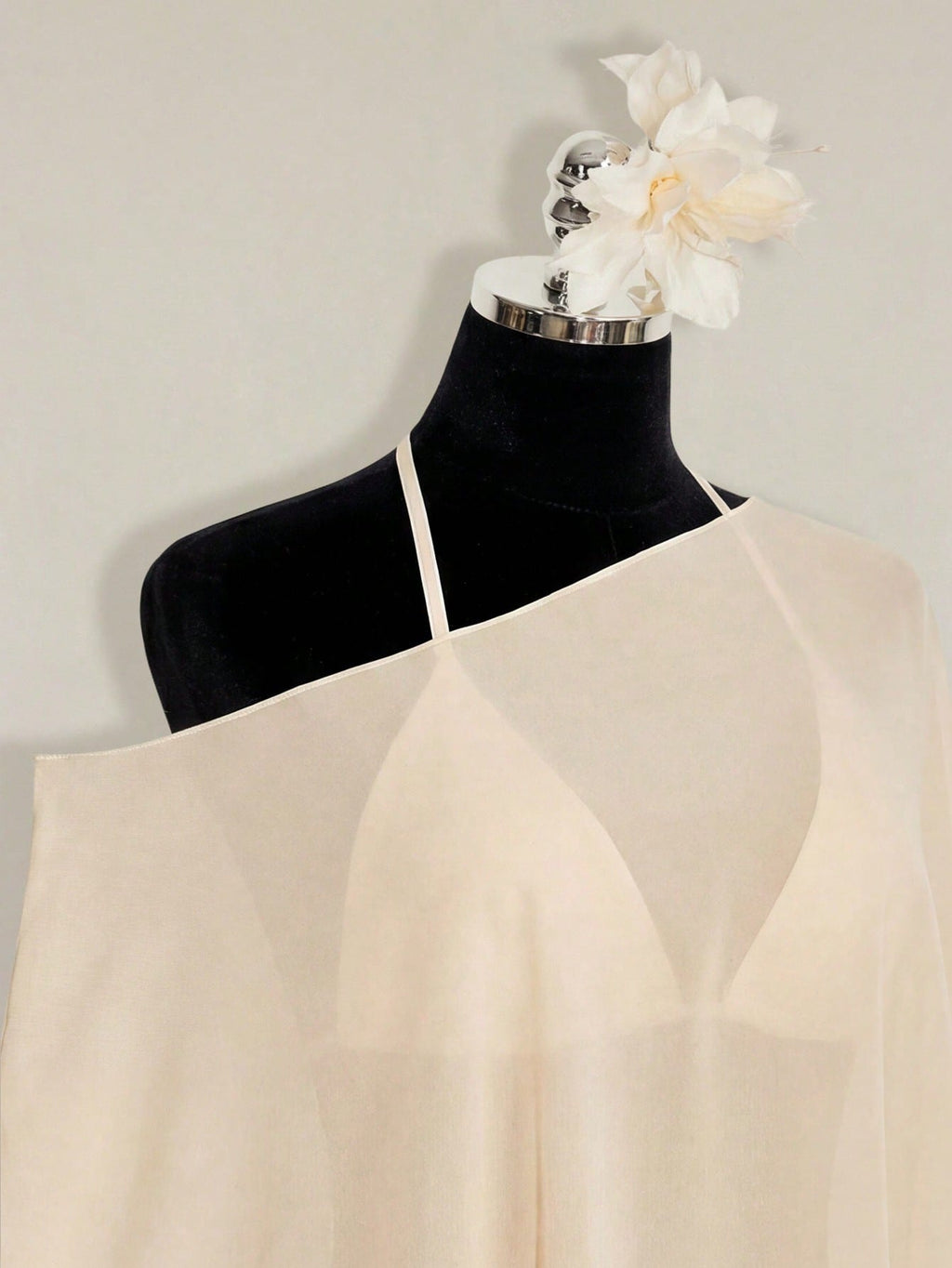 Plus Size Chiffon Wrap Triangle Cup Camisole Top 2 Piece Set for Women