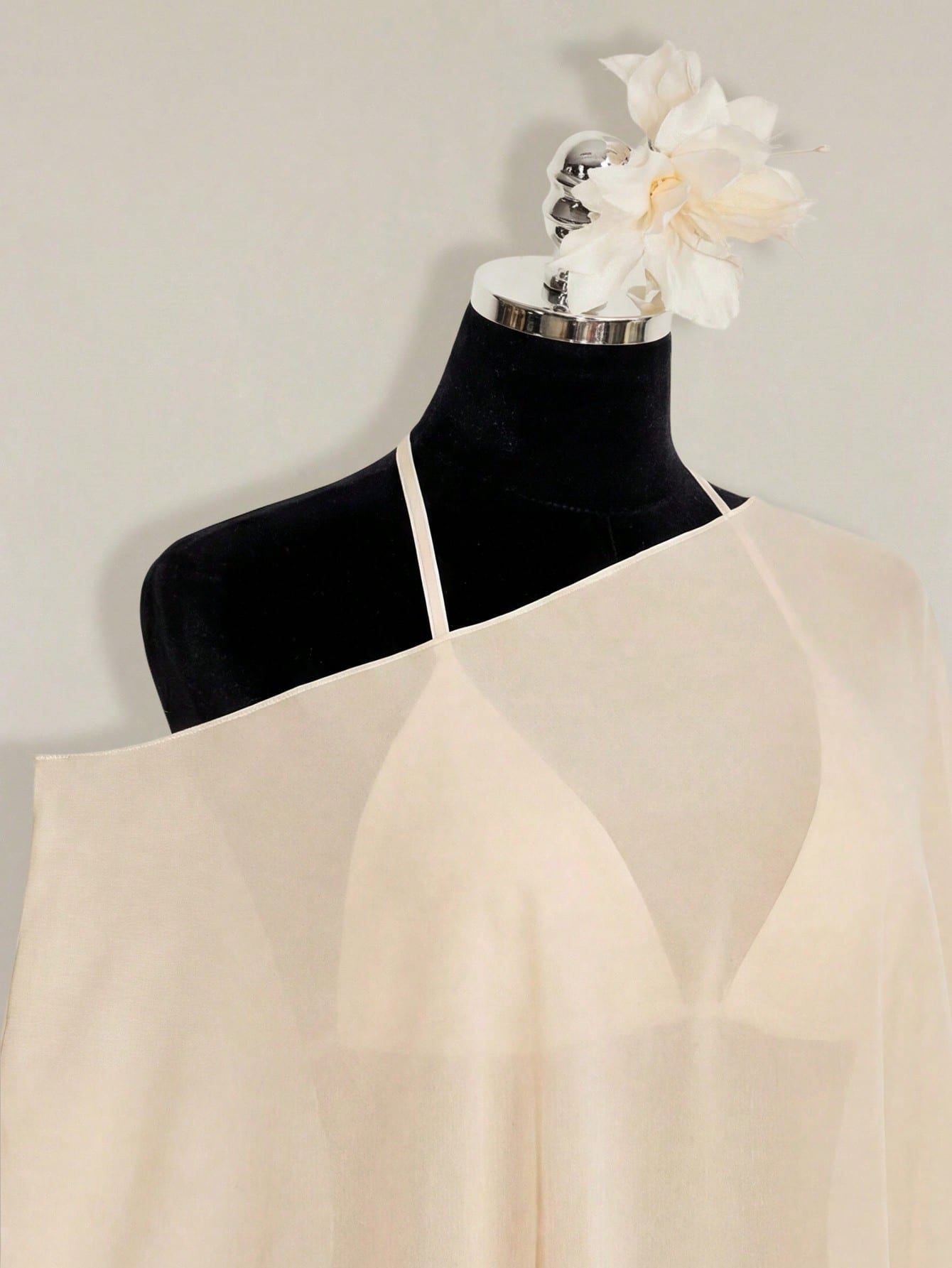 Plus Size Chiffon Wrap Triangle Cup Camisole Top 2 Piece Set for Women