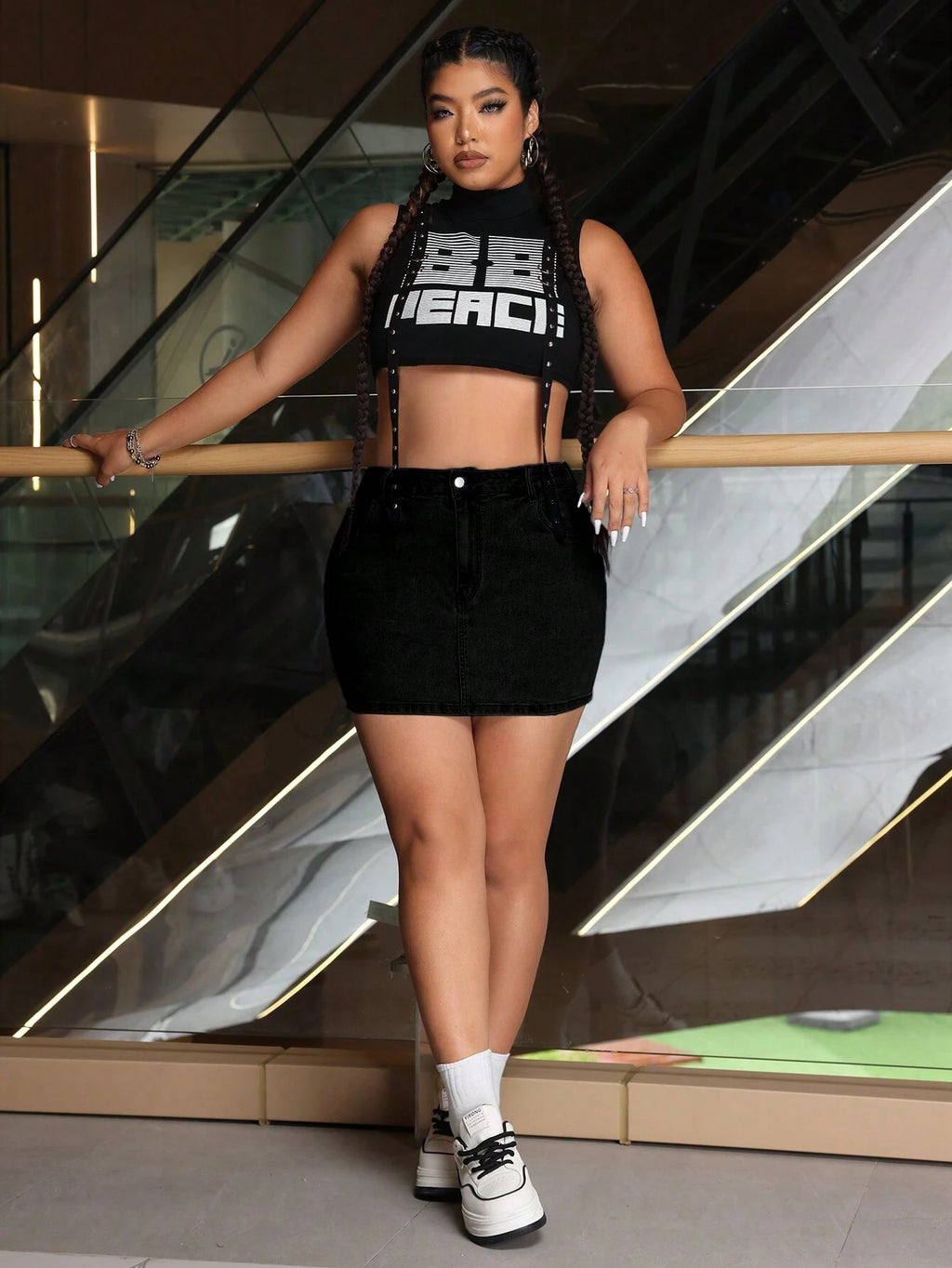 Plus Size Mini Denim Skirt – Casual Y2K Summer Streetwear Skirt for Women